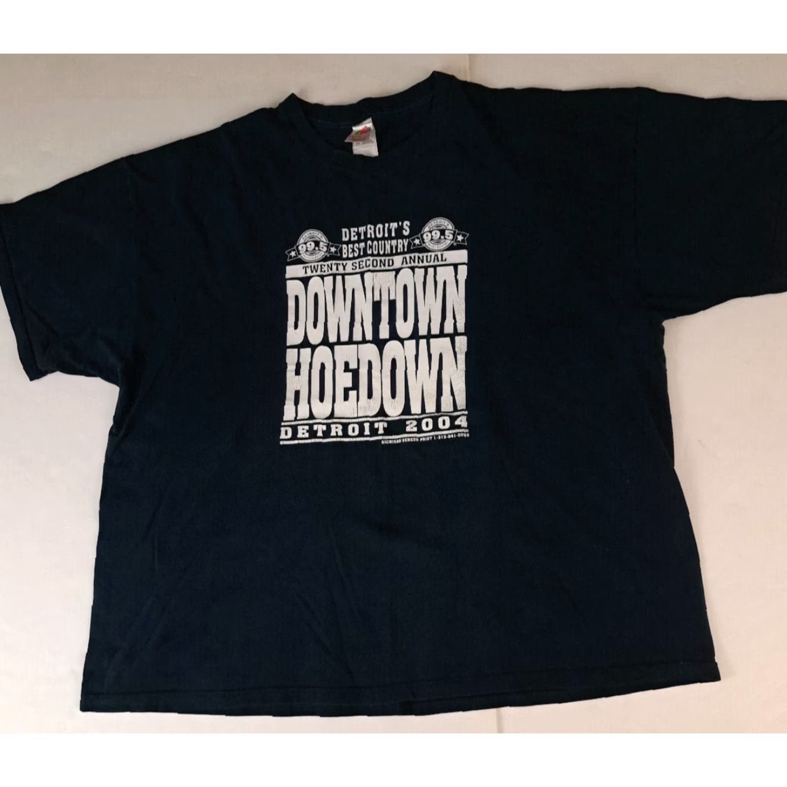 Fruit Of The Loom VINTAGE Detroit 2004 Hoedown Country Music Show T-Shirt 3XL Black Mens Short Sleeve Shirt Size US XXL / EU 58 / 5 - 2 Thumbnail