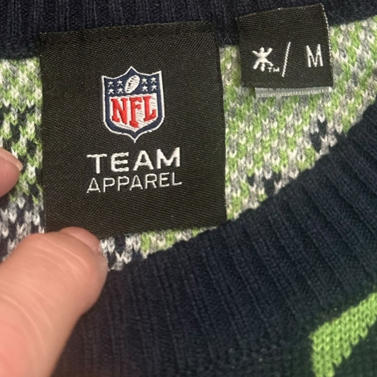 NFL NFL Seattle Seahawks Medium Christmas Sweater Blue & Green Size US M / EU 48-50 / 2 - 3 Thumbnail
