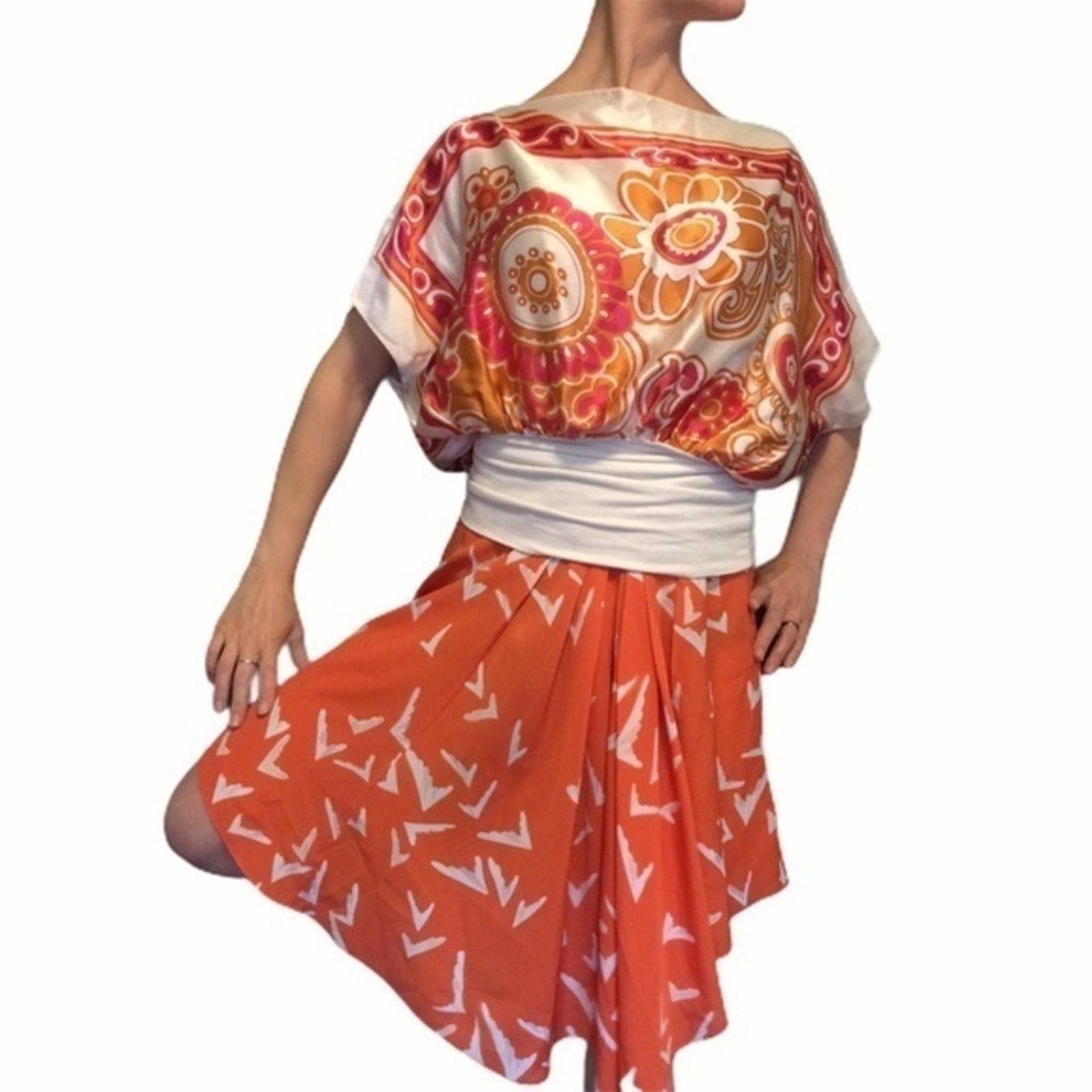 Anthropologie Anthropologie Leifsdottir Scattered Wings Asymmetrical Skirt Size 26" / US 2 / IT 38 - 6 Thumbnail