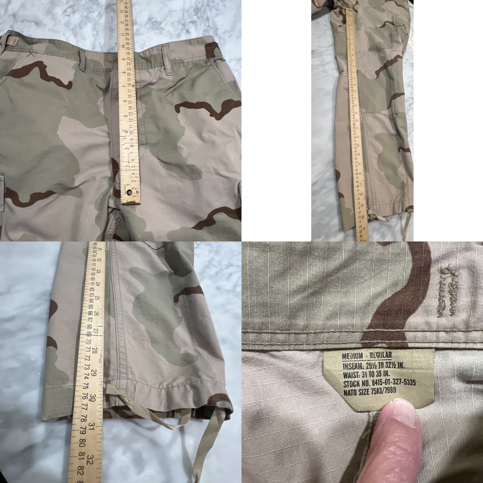 Doublet VINTAGE Military Jeans Tapered 5-Pocket Regular Men Medium US Desert Camo Double Knee Cotton Denim Size US 31 - 9 Thumbnail