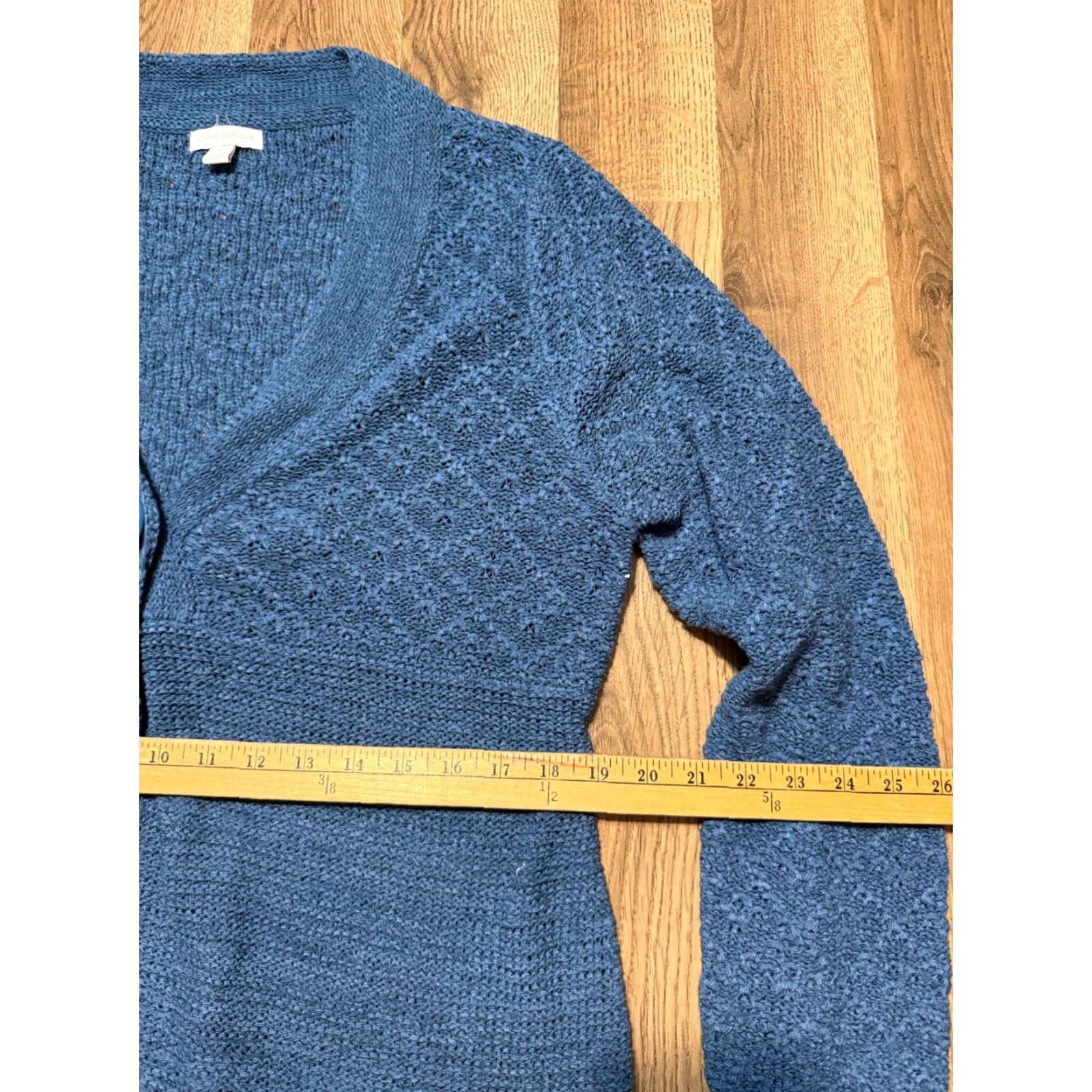 Charter Club Charter Club Sweater Cardigan, Women's XL, Blue, Long Sleeve, One Button, Button, Casual, Regular, Fall Winter Spring Summer, Women Size XL / US 12-14 / IT 48-50 - 6 Thumbnail