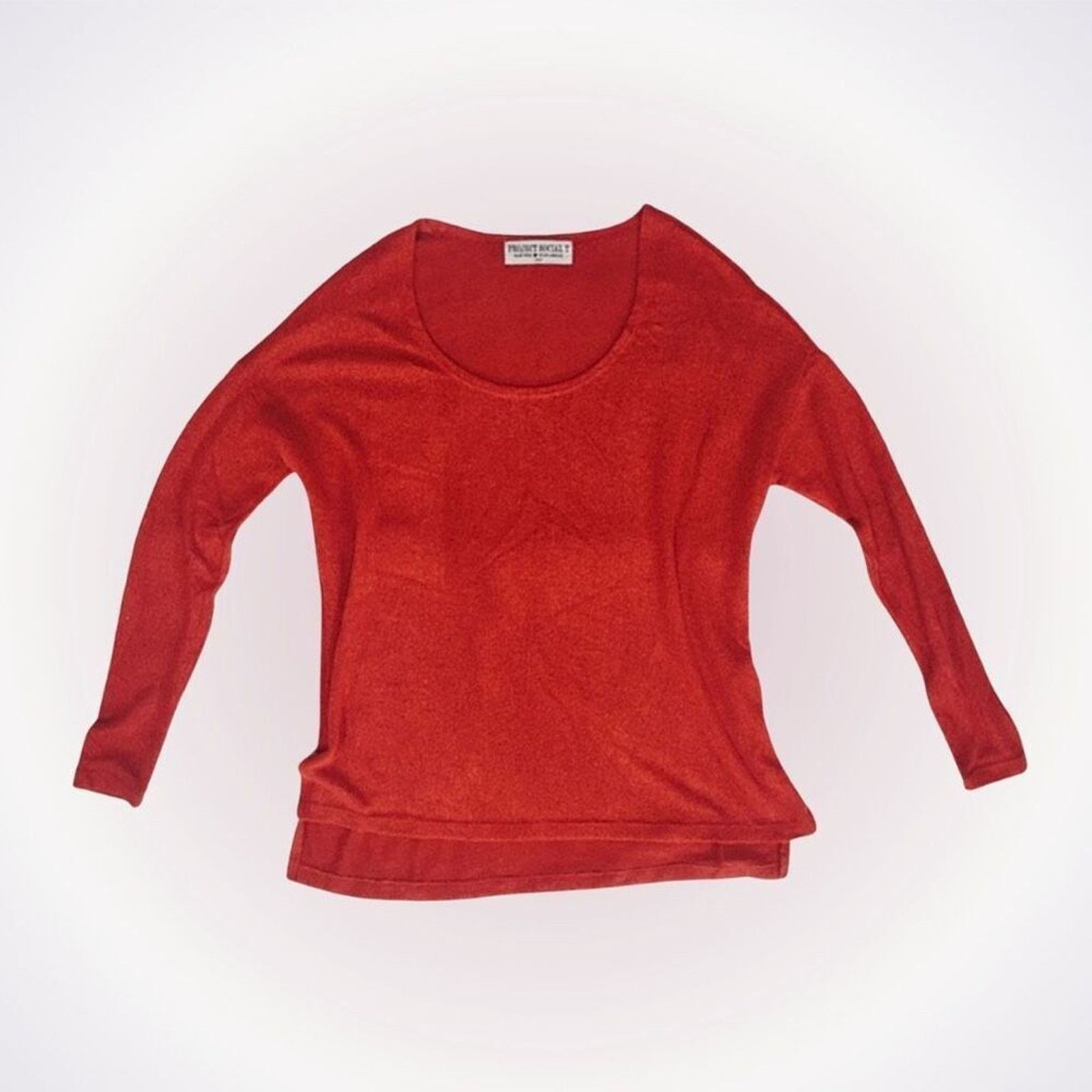 Urban Outfitters Project Social T Red Long Sleeve Knit Shirt | Sz S Size S / US 4 / IT 40 - 1 Thumbnail