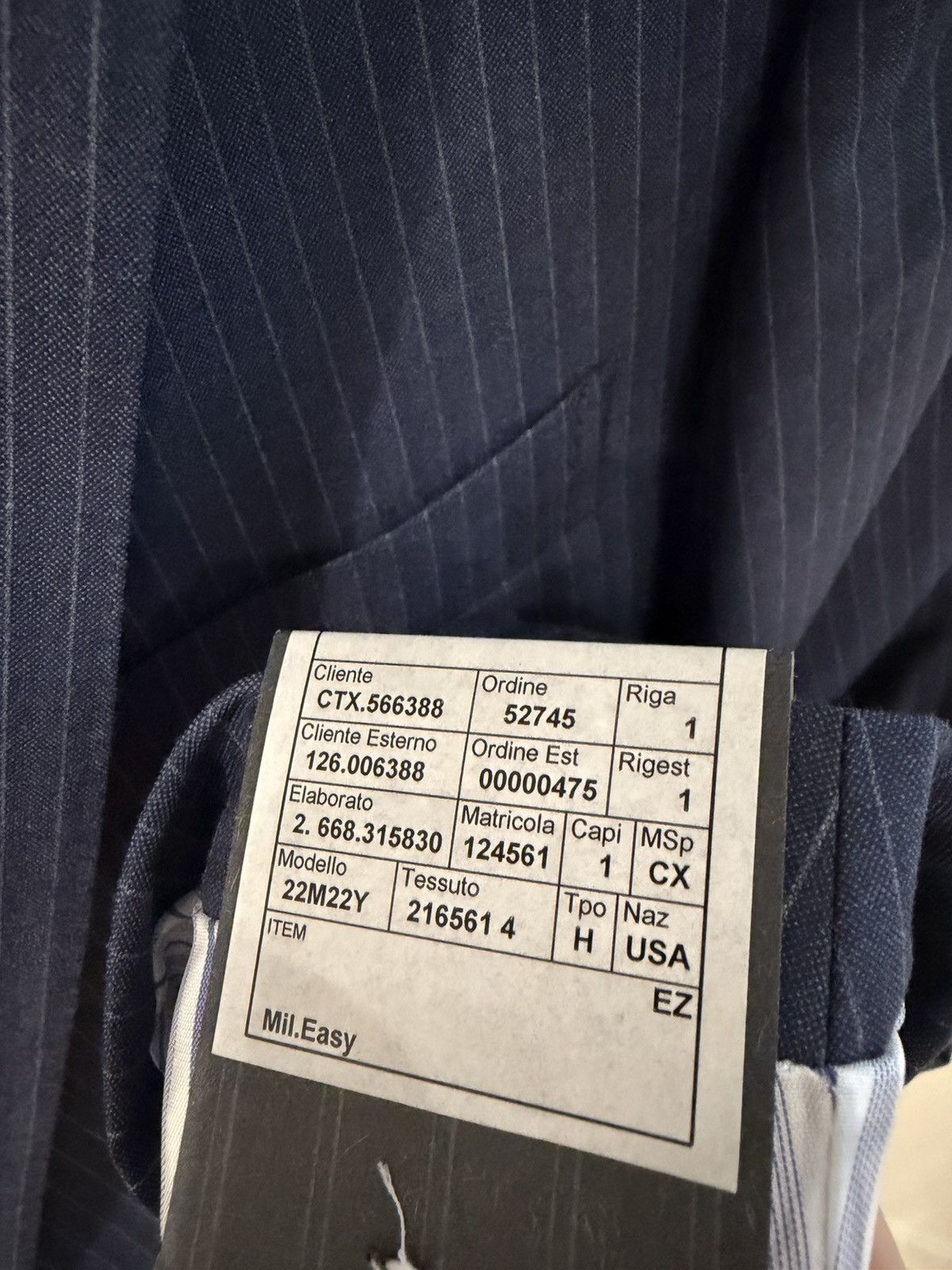 Ermenegildo Zegna Zegna Trofeo 600 42R US / 52IT Blue Pinstripe 2-Piece Suit Size 42R - 3 Thumbnail