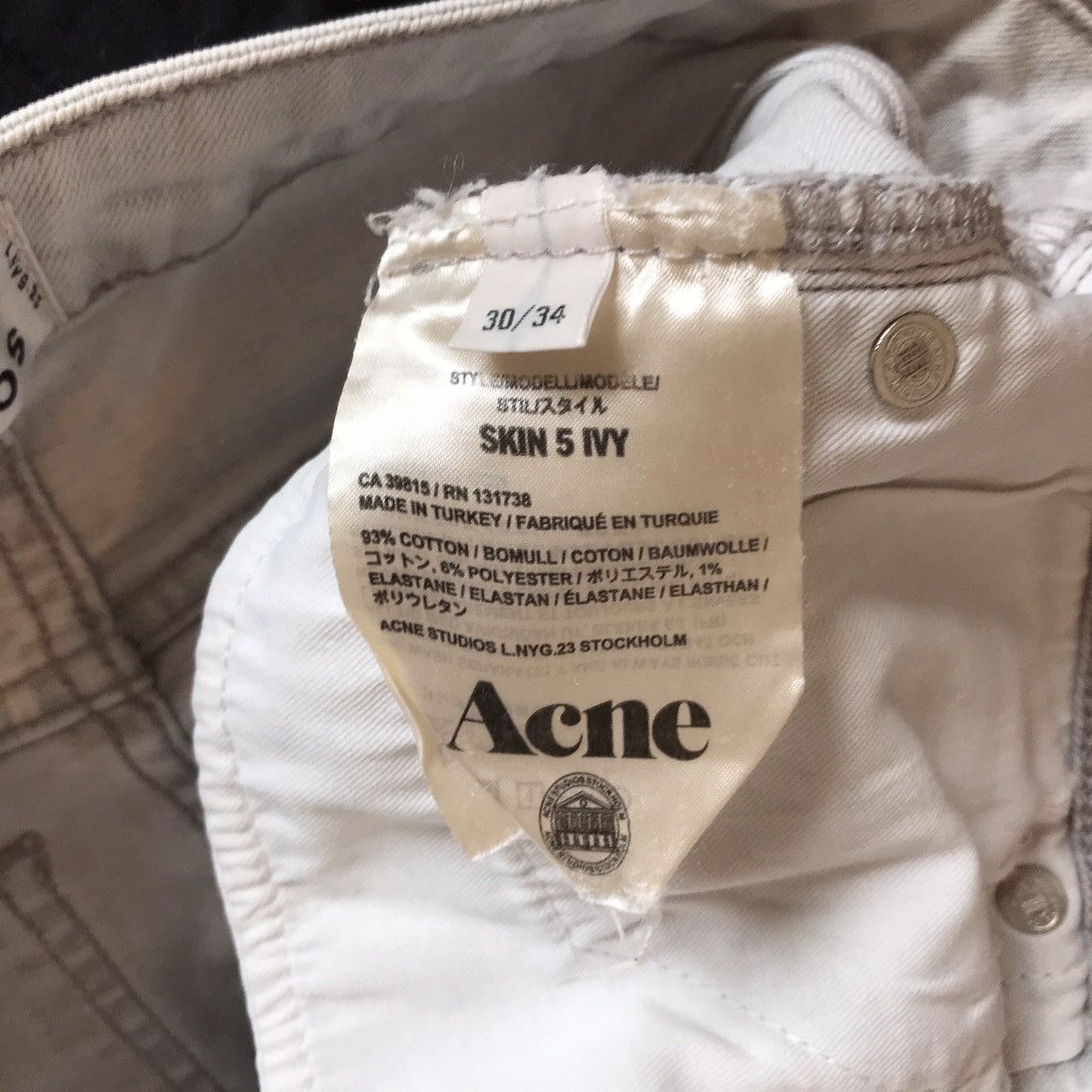 Acne Studios Acne Studios Skin 5 Ivy Washed Grey 30 Size 30" / US 8 / IT 44 - 10 Thumbnail