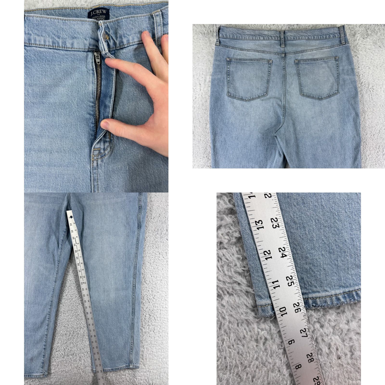 J.Crew J.Crew Women's Blue Denim Jeans - 35 High Rise Straight Fit Cotton Vintage-Inspired 26In Inseam Size 24" / US 00 / IT 34 - 8 Thumbnail