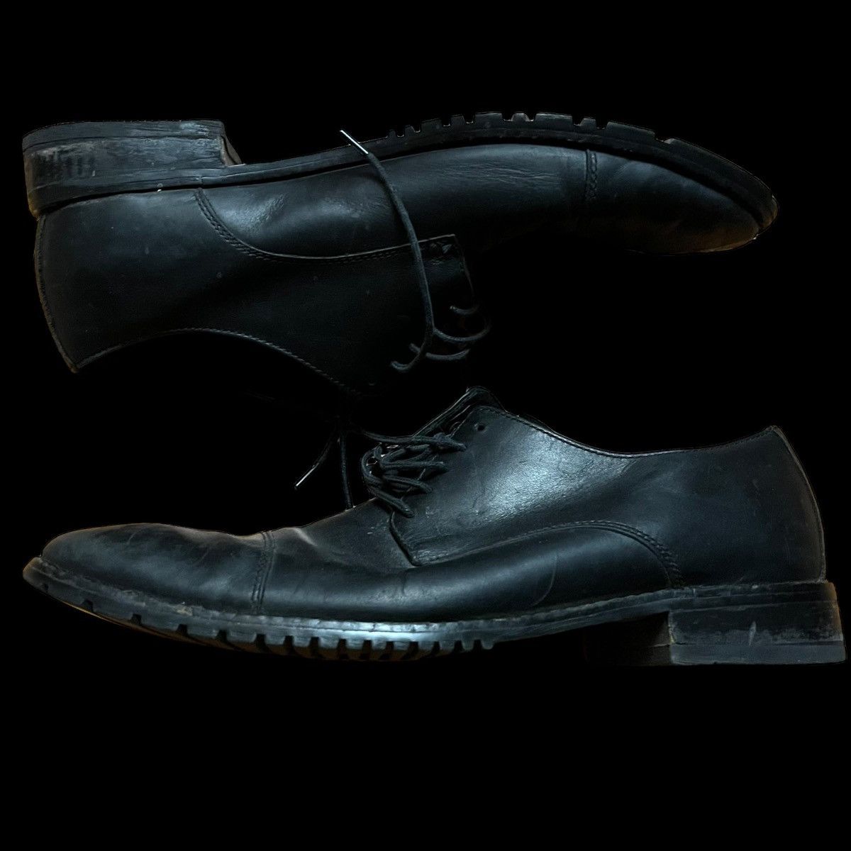 image of Vintage Cole Haan Black Derby Loafers Shoe Size 10.5, Men's