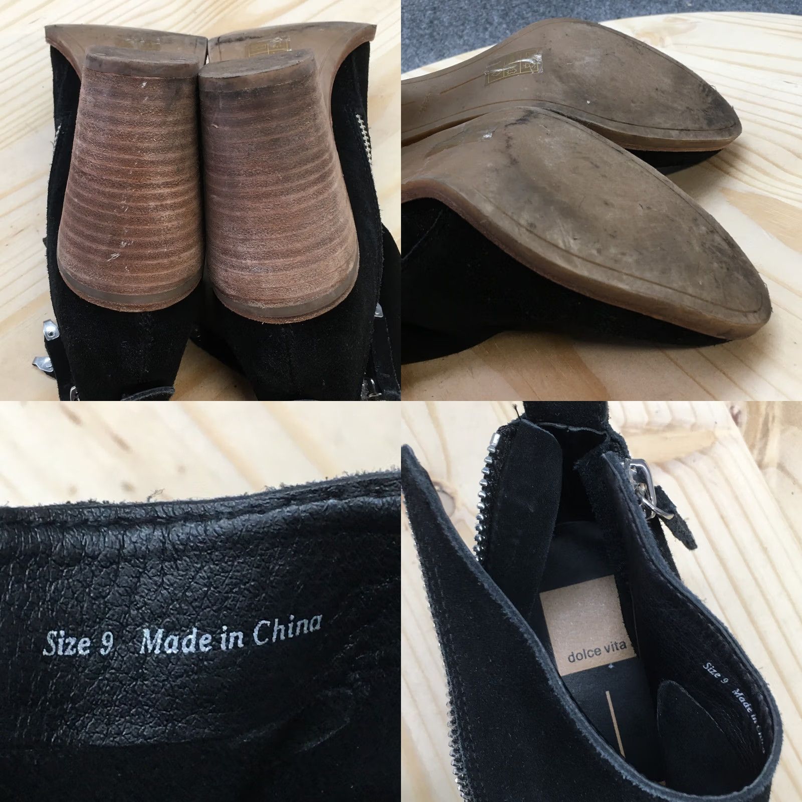 Dolce Vita Dolce Vita Boots Womens 9 Ankle Booties Block Heels Casual Black Leather Zipper Shoes Size US 9 / IT 39 - 9 Thumbnail