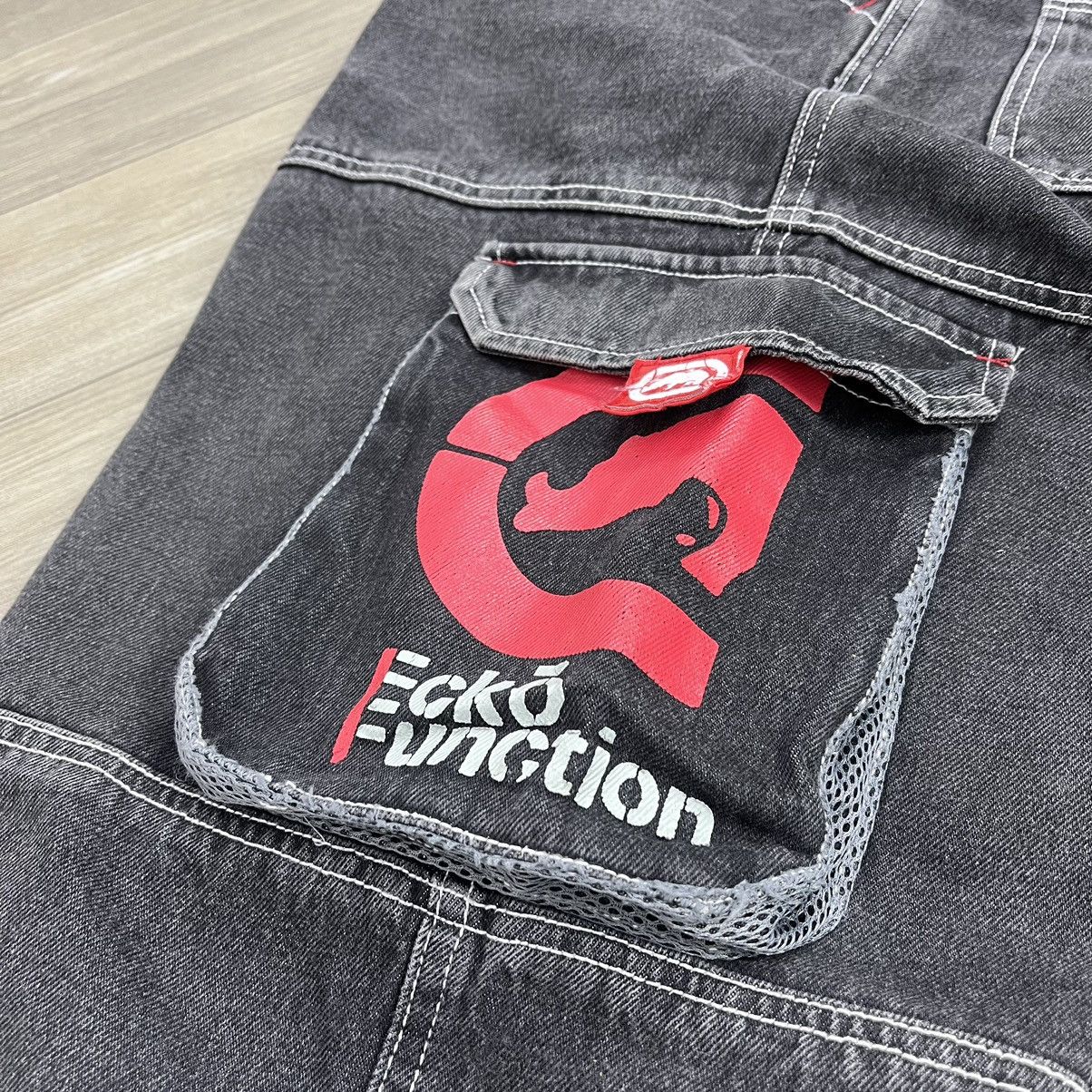 Ecko Unltd. × JNCO × Vintage Y2K Vintage Ecko Unltd Baggy Cargo Jeans Size US 33 - 8 Thumbnail