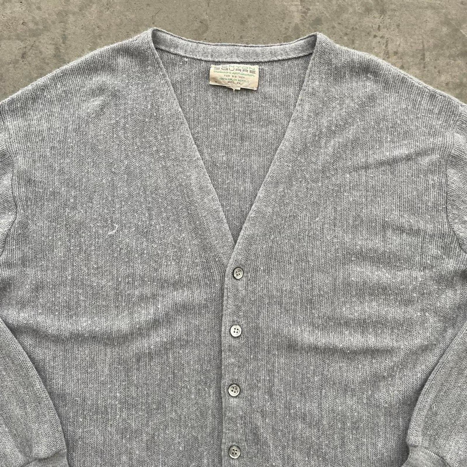 Vintage Vintage 90s Grey Cardigan Sweater Size US XL / EU 56 / 4 - 2 Thumbnail