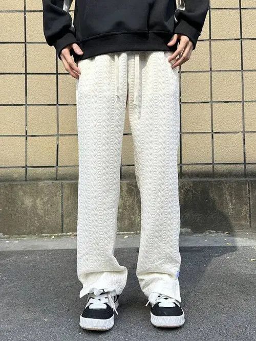 Japanese Brand × Vintage cable-knit Loose fit Wide Y2k Sweatpants Size US 32 / EU 48 - 2 Thumbnail