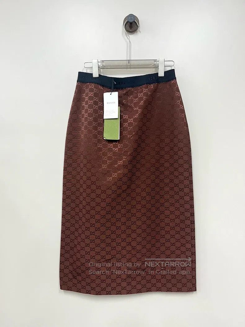 Gucci Gucci Red-brown GG old flower full logo skirt long skirt Size 27" / US 4 / IT 40 - 1 Thumbnail