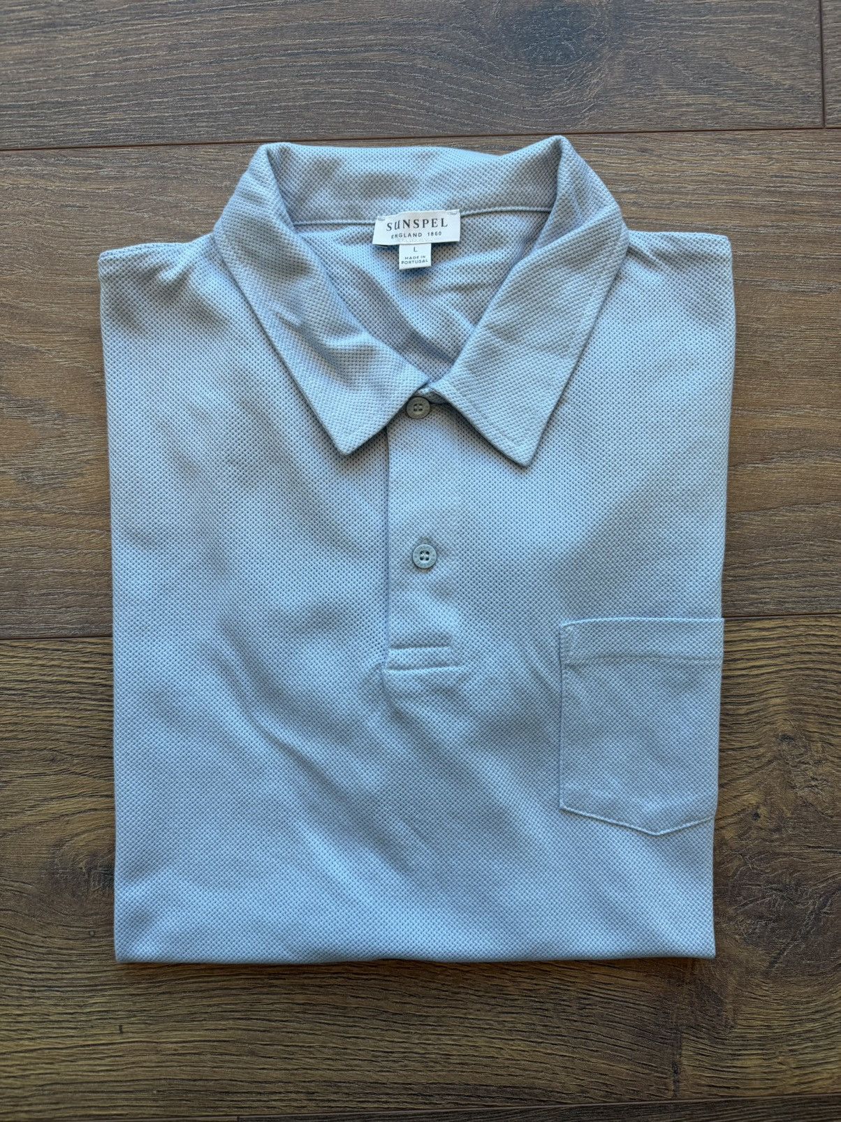 Sunspel Blue Riviera Polo - Size L