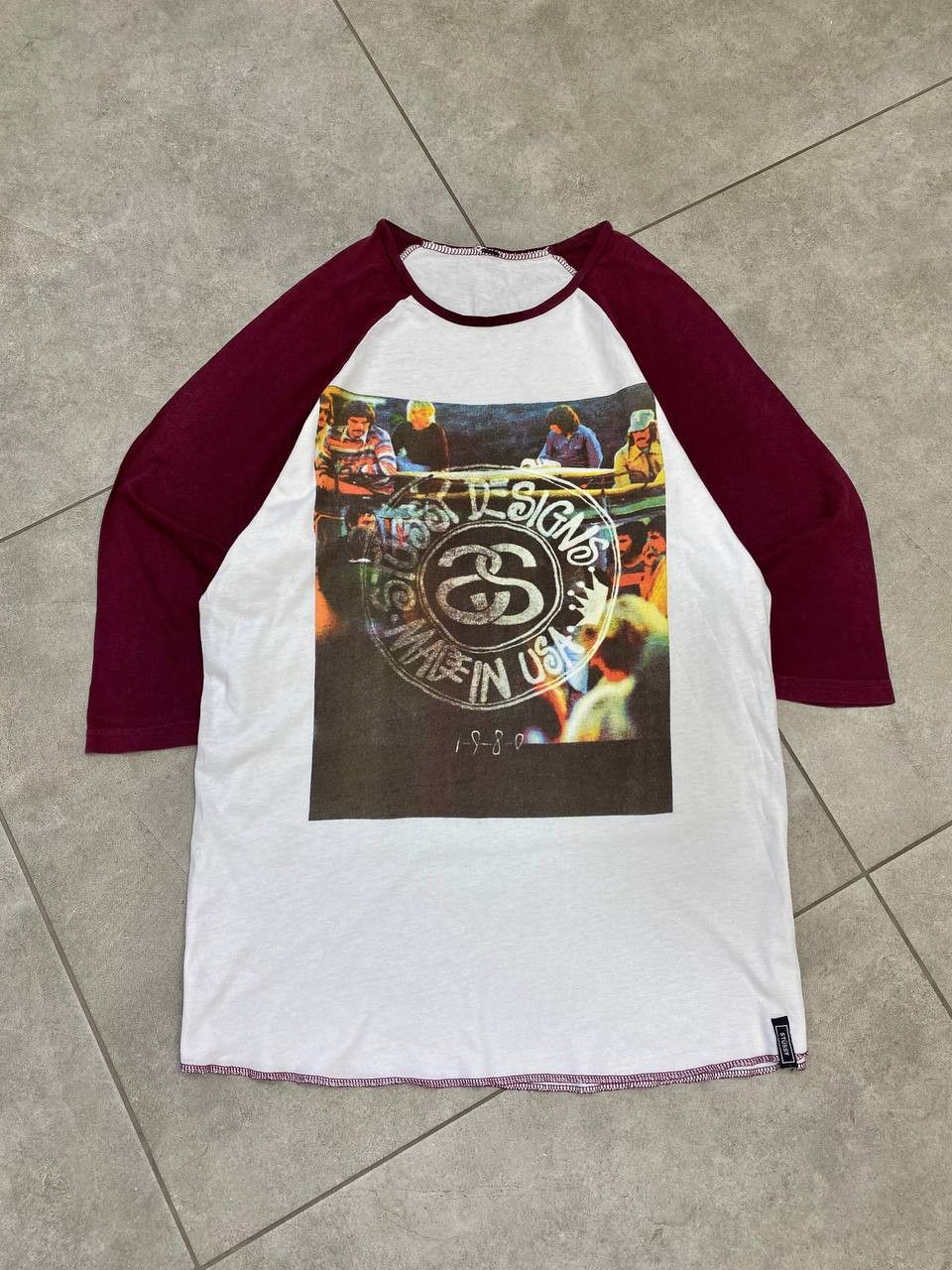 Stussy Vintage Stussy Designs Two-Tone 3/4 Sleeve T-Shirt Size US M / EU 48-50 / 2 - 1 Thumbnail