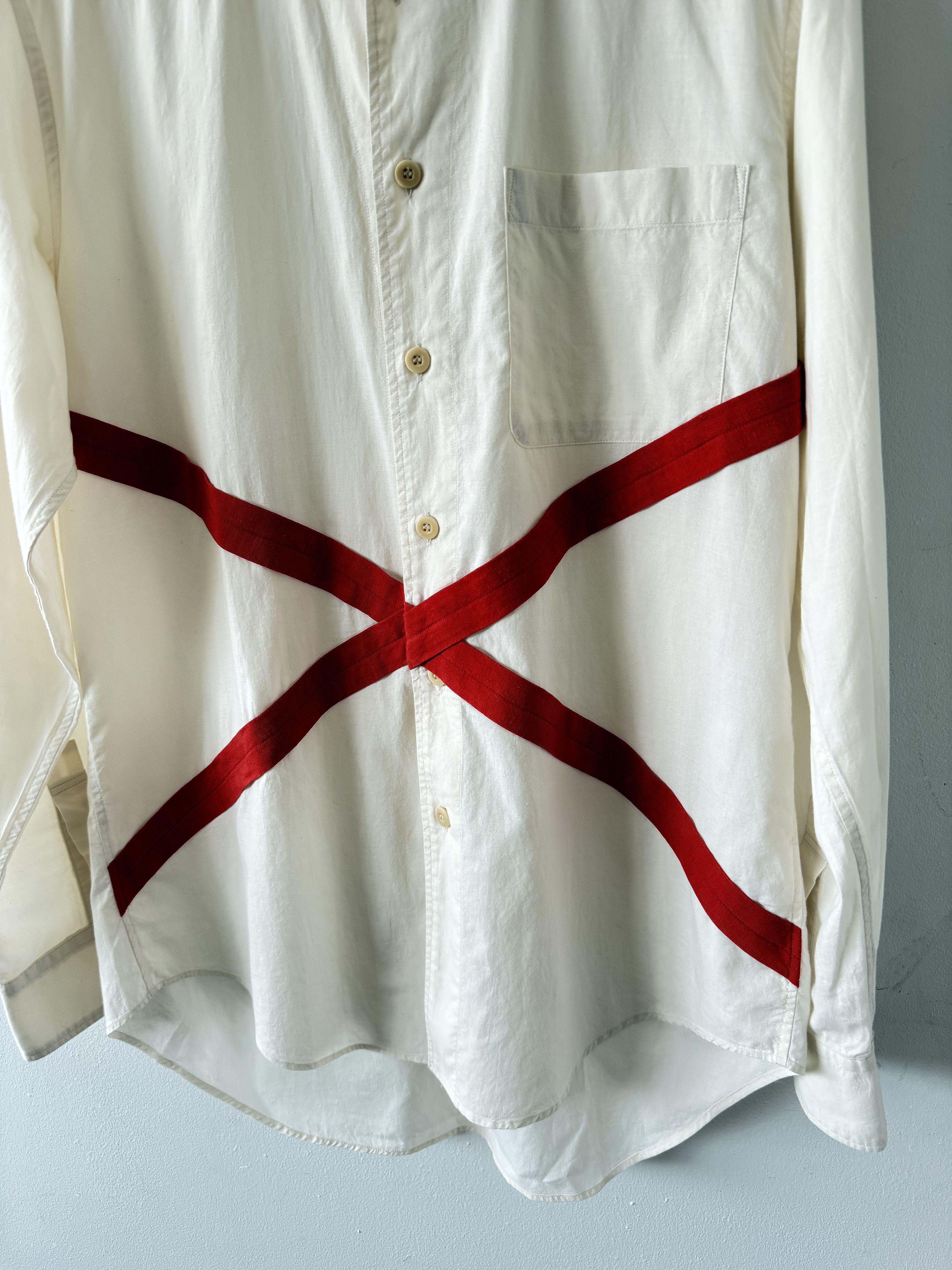Yohji Yamamoto SS08 Runway Look 1 Red "X" Button Up Shirt Size US S / EU 44-46 / 1 - 4 Thumbnail