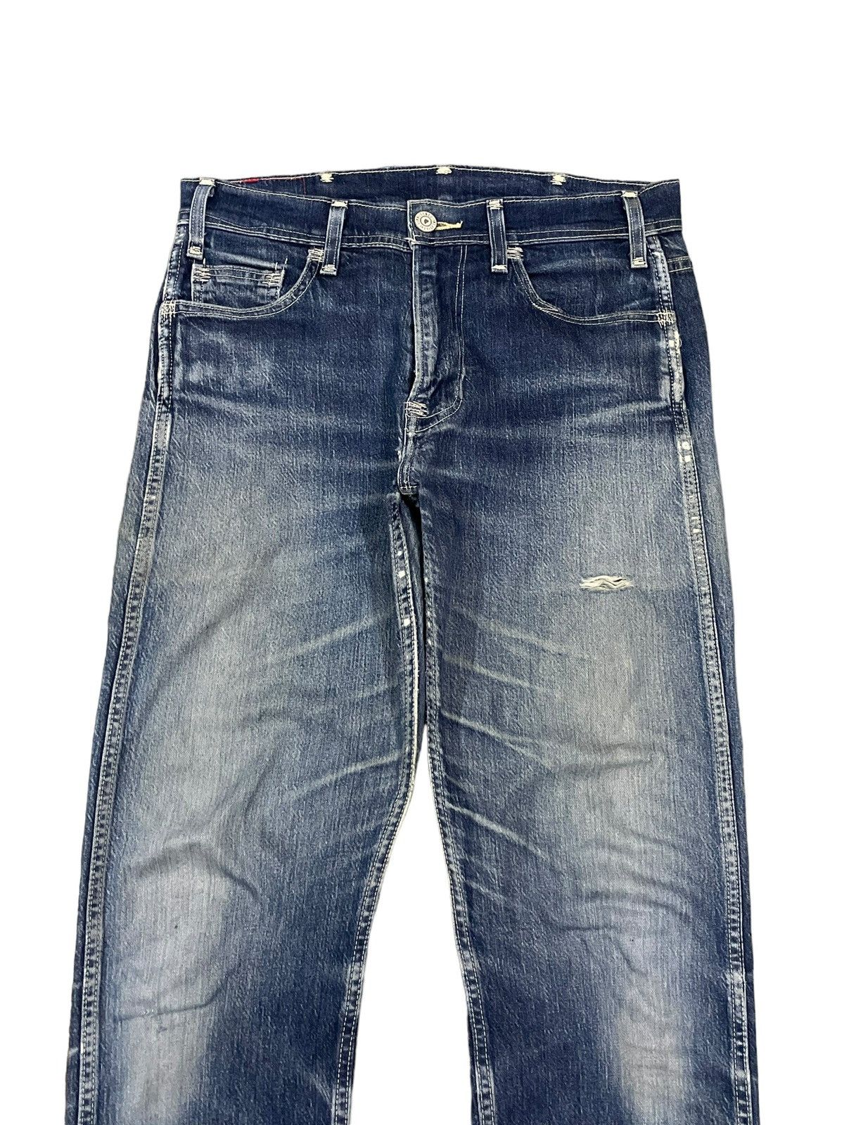 Levi's Vintage Levi’s Red 502 Blue Wash Grunge Style Ripped Jeans Size US 31 - 2 Thumbnail