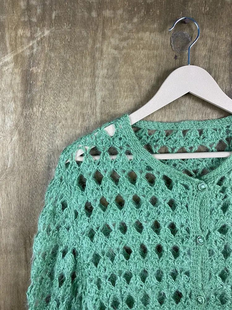 Vintage DL Japan Homespun green crochet Knitwear #Z025 Size US XL / EU 56 / 4 - 9 Thumbnail