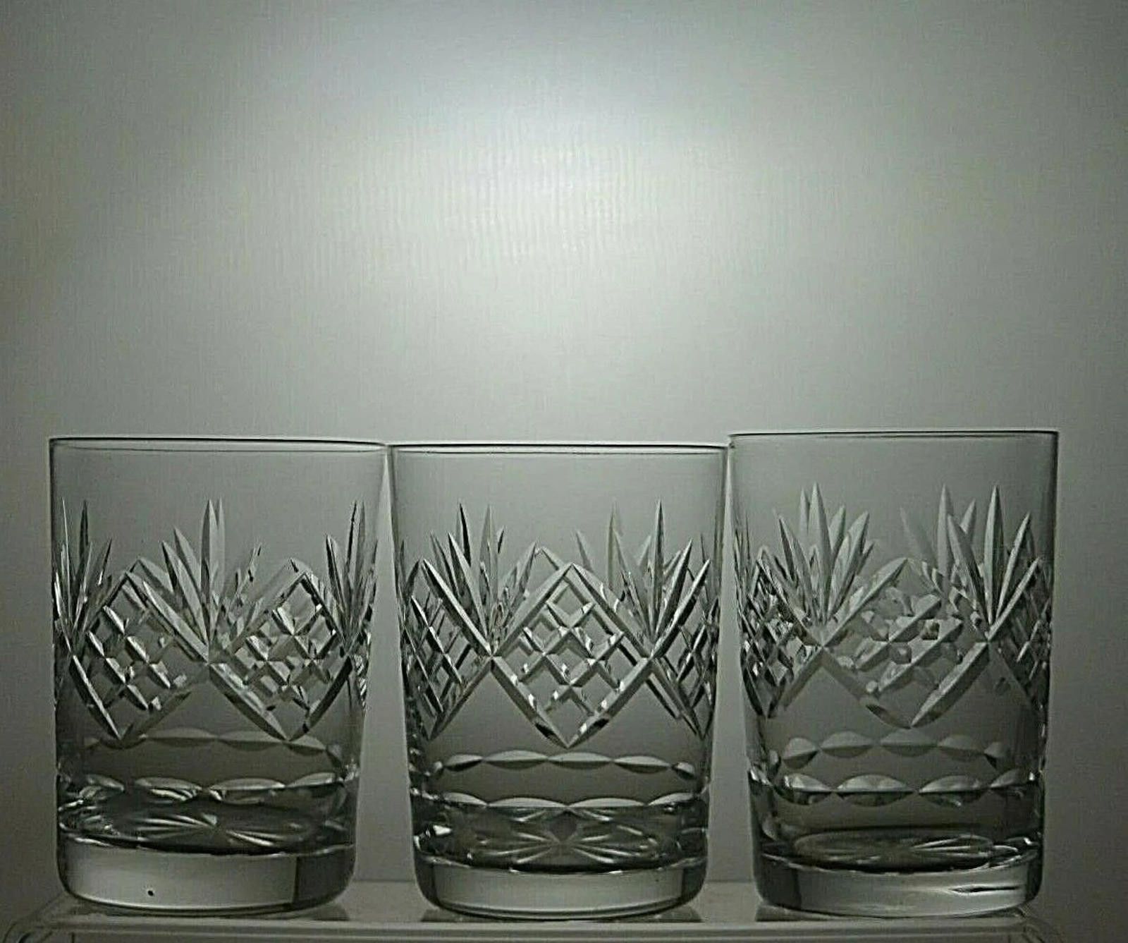 Tudor Tudor Crystal Cut Whisky Set Of 3 Tumblers/Glasses 4 1/8" Size ONE SIZE - 2 Thumbnail