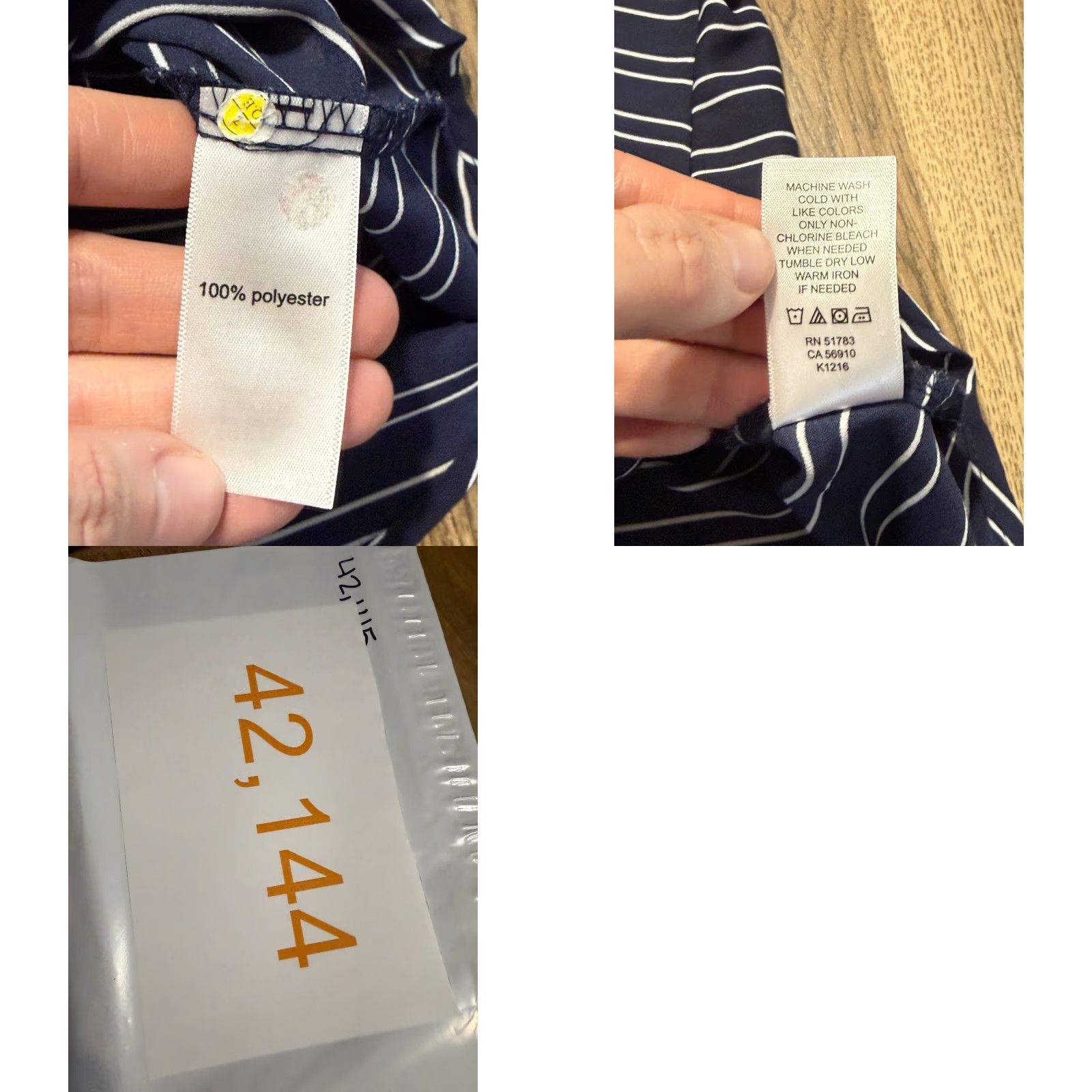 Vintage Maurices Shirt Women Small Blue White Striped 3/4 Sleeve V-Neck Blouse Size S / US 4 / IT 40 - 8 Thumbnail