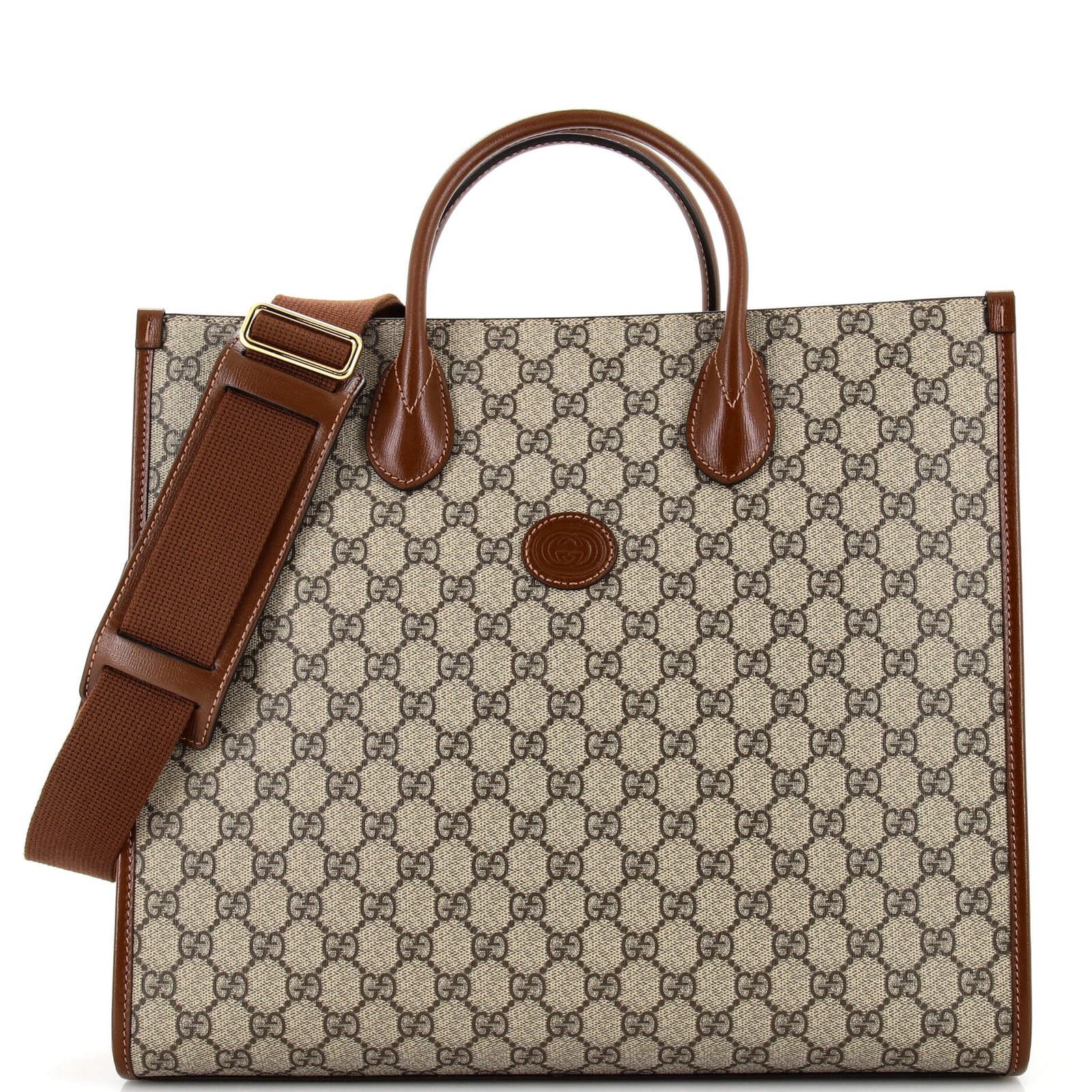 Structured Top Handle Open Tote GG Coated Canvas Medium