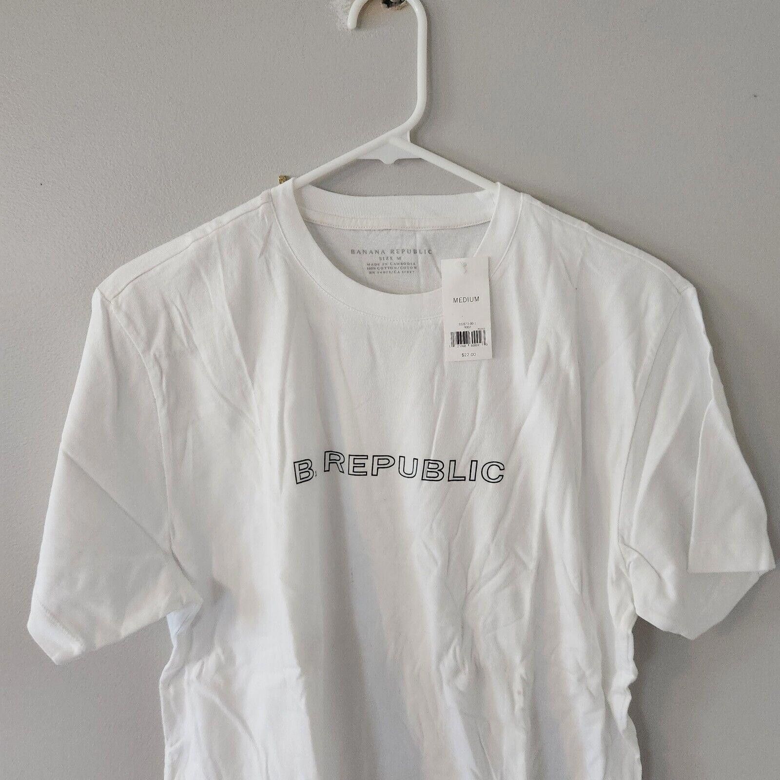 Banana Republic NWT Banana Republic Spellout Cotton Tshirt White Size Medium Size US M / EU 48-50 / 2 - 2 Thumbnail