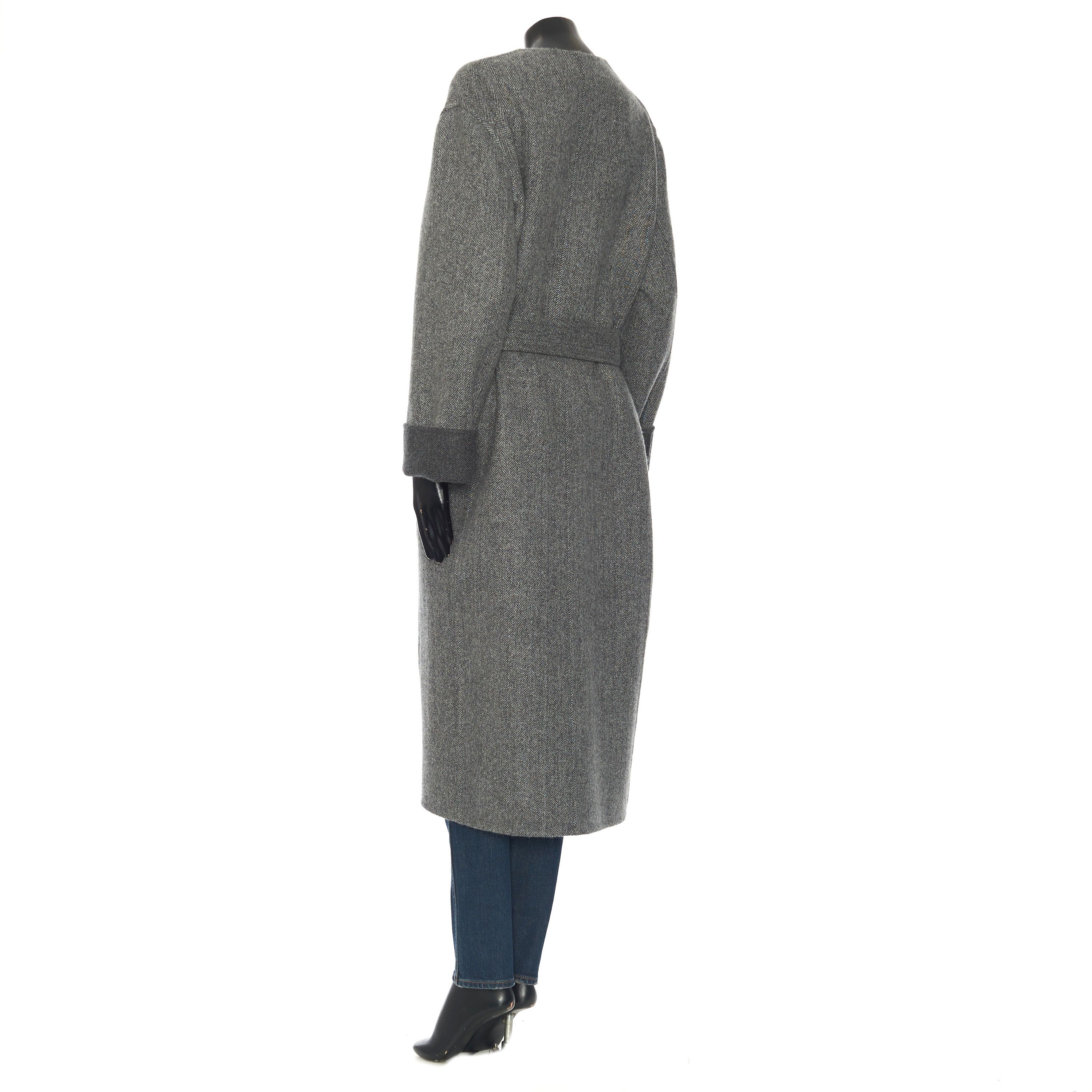 Celine Pure Collar Coat In Gray Double Face Cashmere Size S / US 4 / IT 40 - 5 Thumbnail