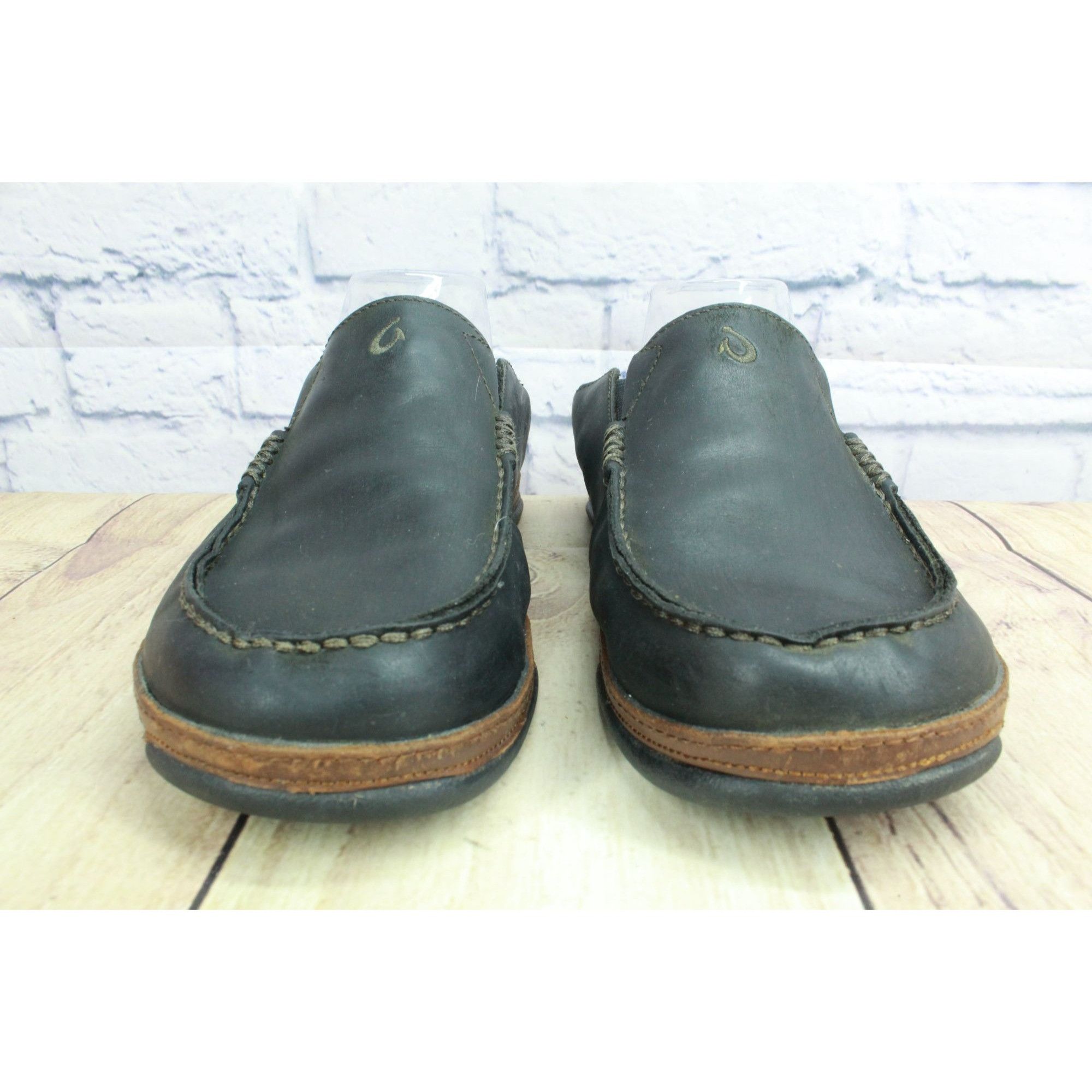 Olukai Olukai Moloa Black Leather Slip-On Loafers Men’s Size US 8.5 / EU 41-42 - 4 Thumbnail