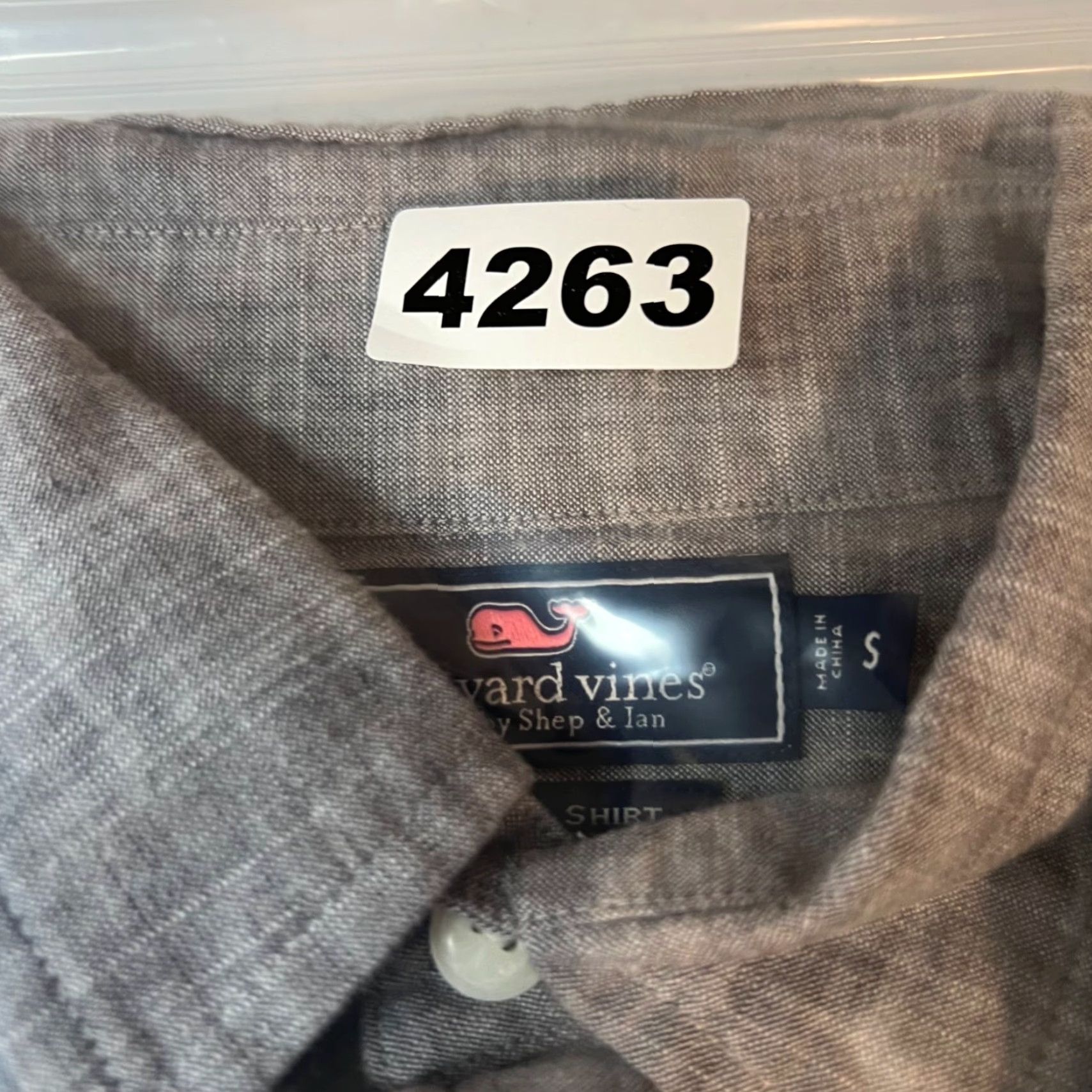 Vineyard Vines Vineyard Vines Mens Small Gray Dockman Shirt Long Sleeve Button Front Size US S / EU 44-46 / 1 - 7 Thumbnail