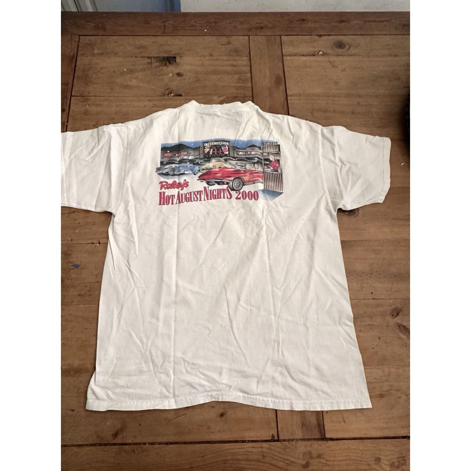 Vintage VINTAGE T-Shirt XL White Cotton Raley’s Hot August Nights Reno Sparks 2000 Men Mens Size US XL / EU 56 / 4 - 4 Thumbnail