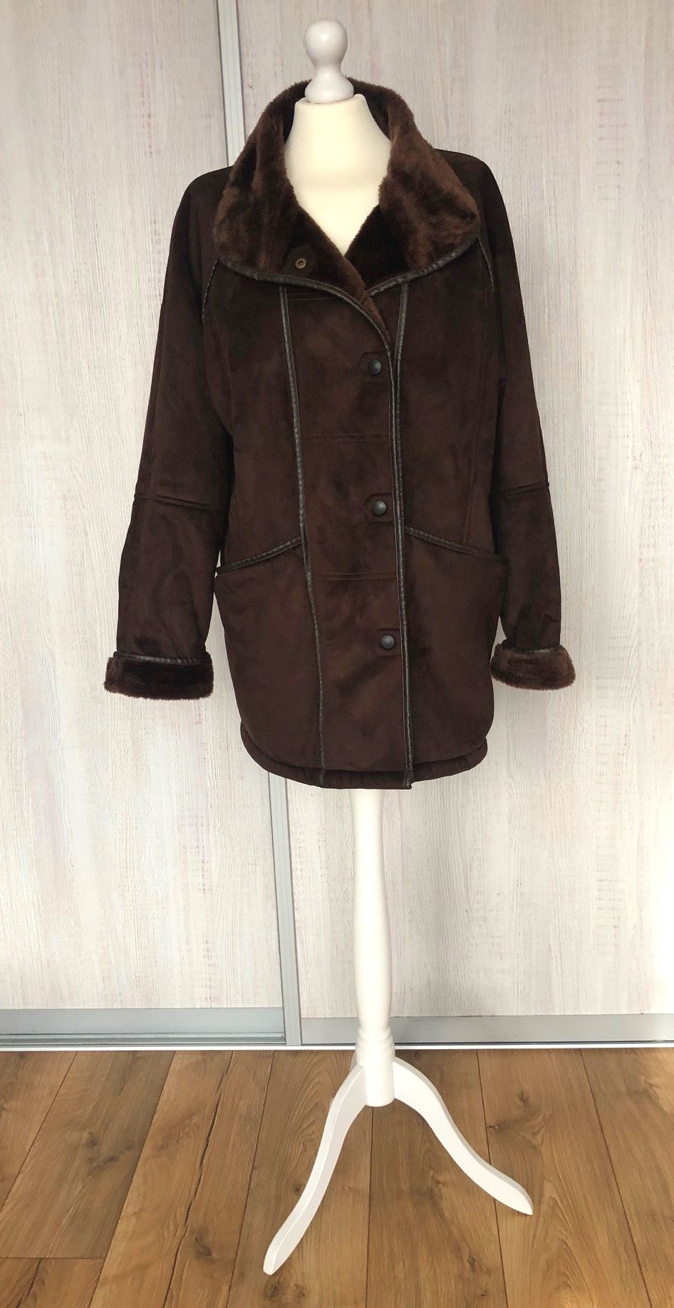 Other Women's jacket brown chocolate XL/2XL suede + fur Size XXL / US 16-18 / IT 52-54 - 7 Thumbnail