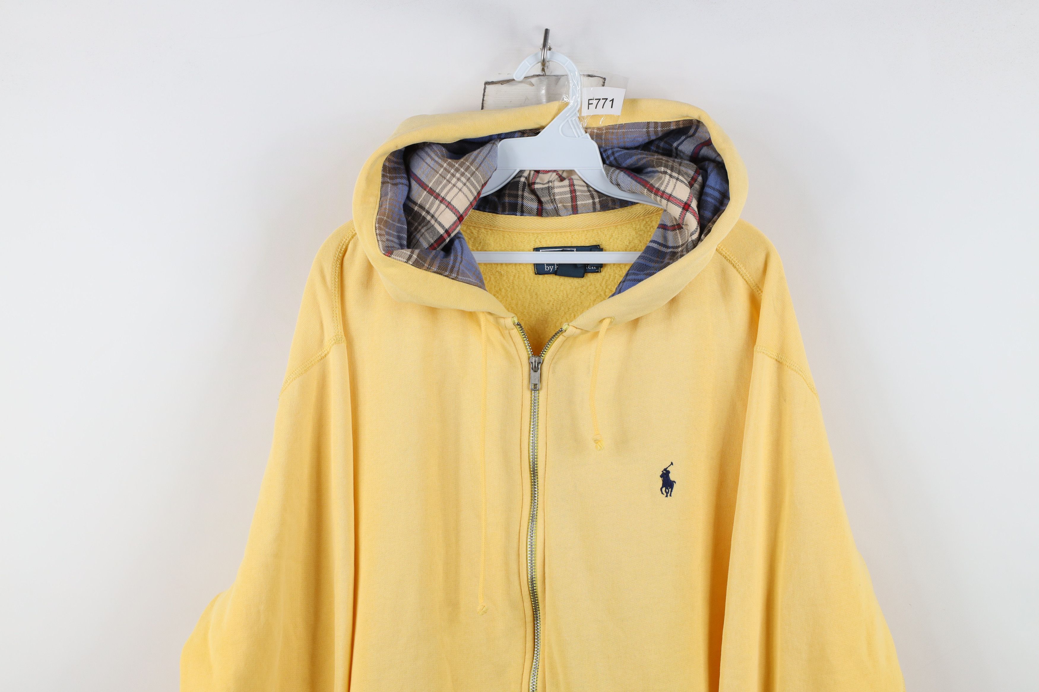 Ralph Lauren Vintage 90s Ralph Lauren Full Zip Hoodie Sweatshirt Yellow Size US XL / EU 56 / 4 - 2 Thumbnail