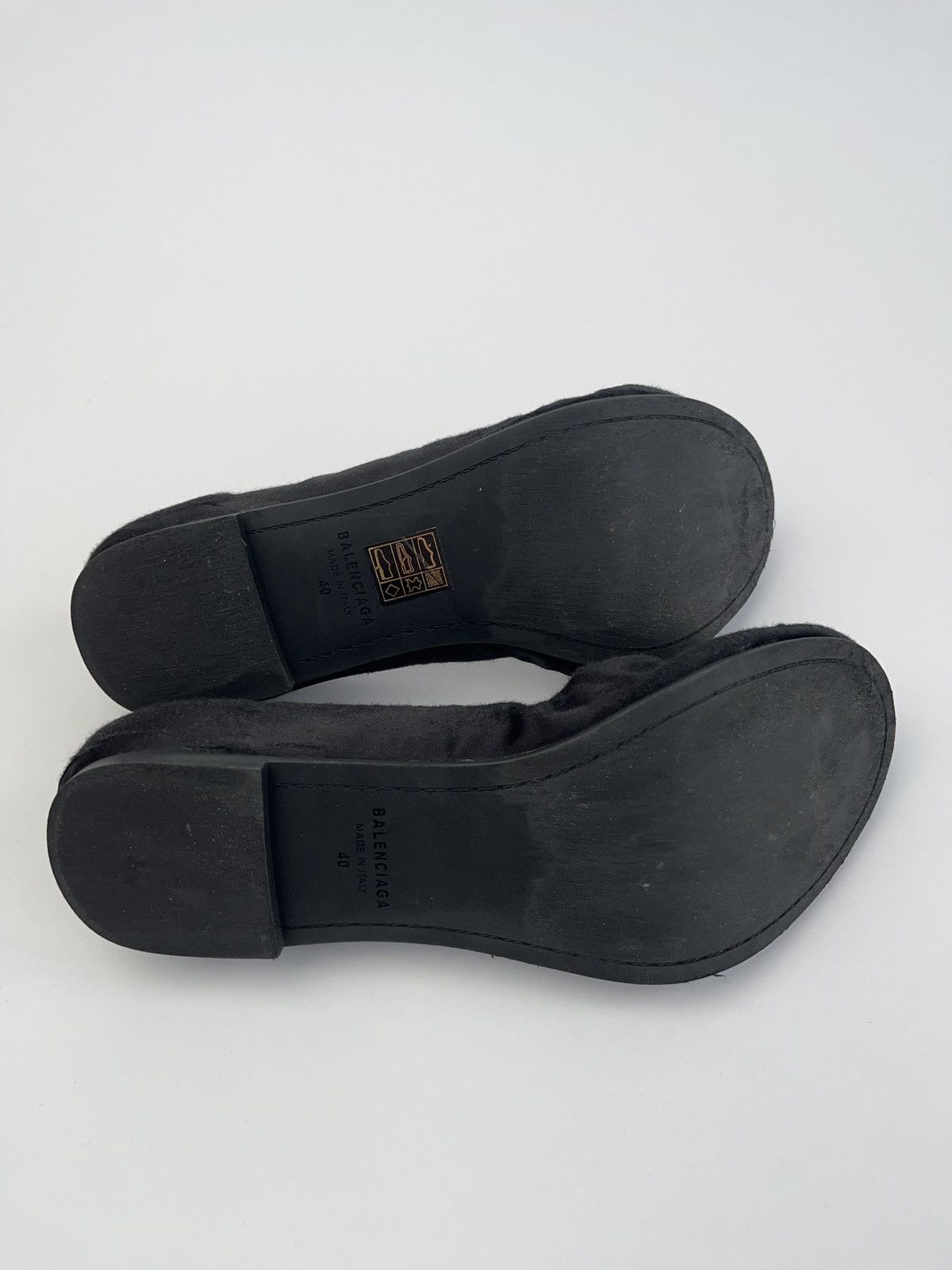 Balenciaga Black Distressed Satin Leopold Ballerina flats Size US 7 / EU 40 - 7 Thumbnail
