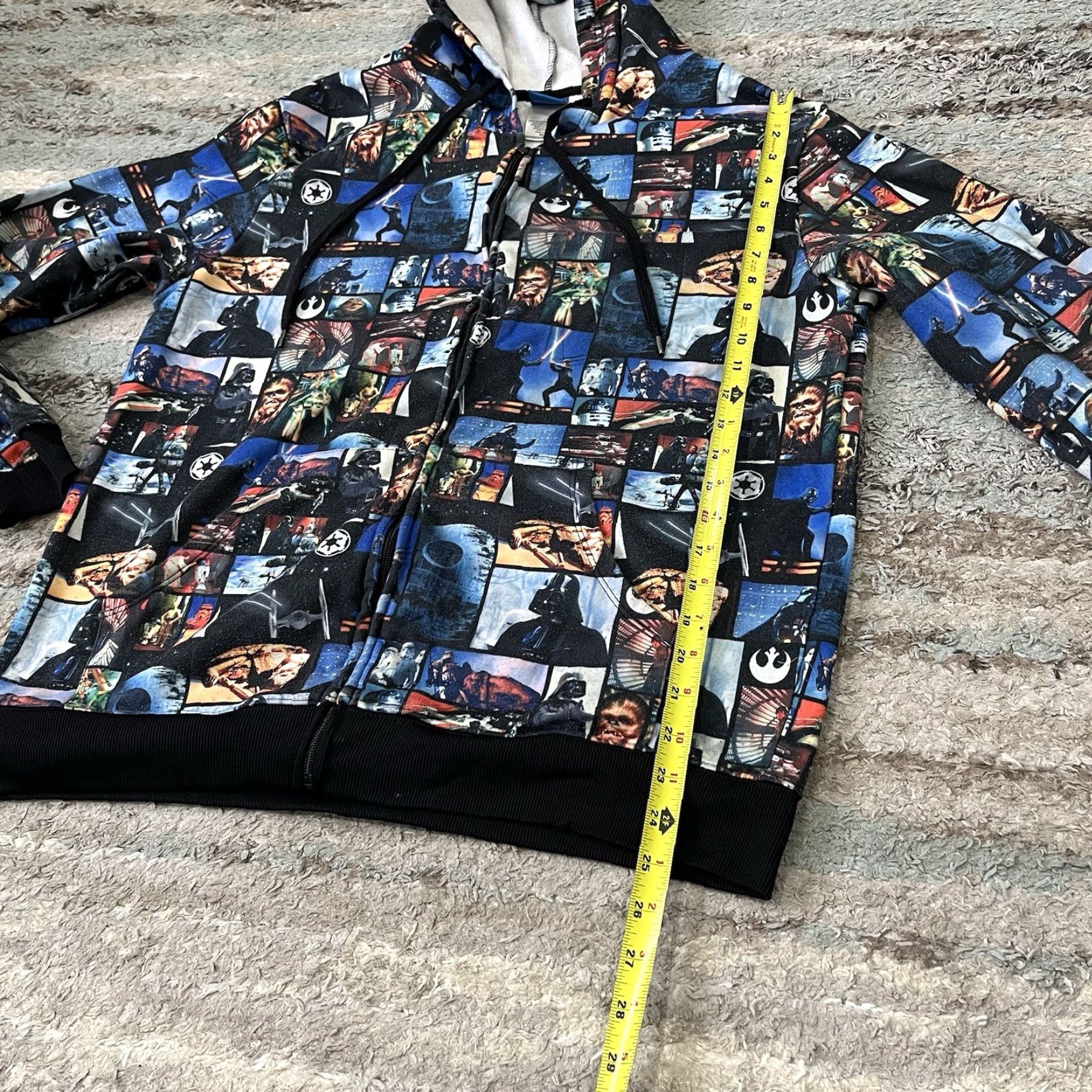 Star Wars Star Wars Hoodie Full Zip All Over Print Scene Sweatshirt Jacket Adult XL Multicolor Men Shirt? Size US XL / EU 56 / 4 - 5 Thumbnail