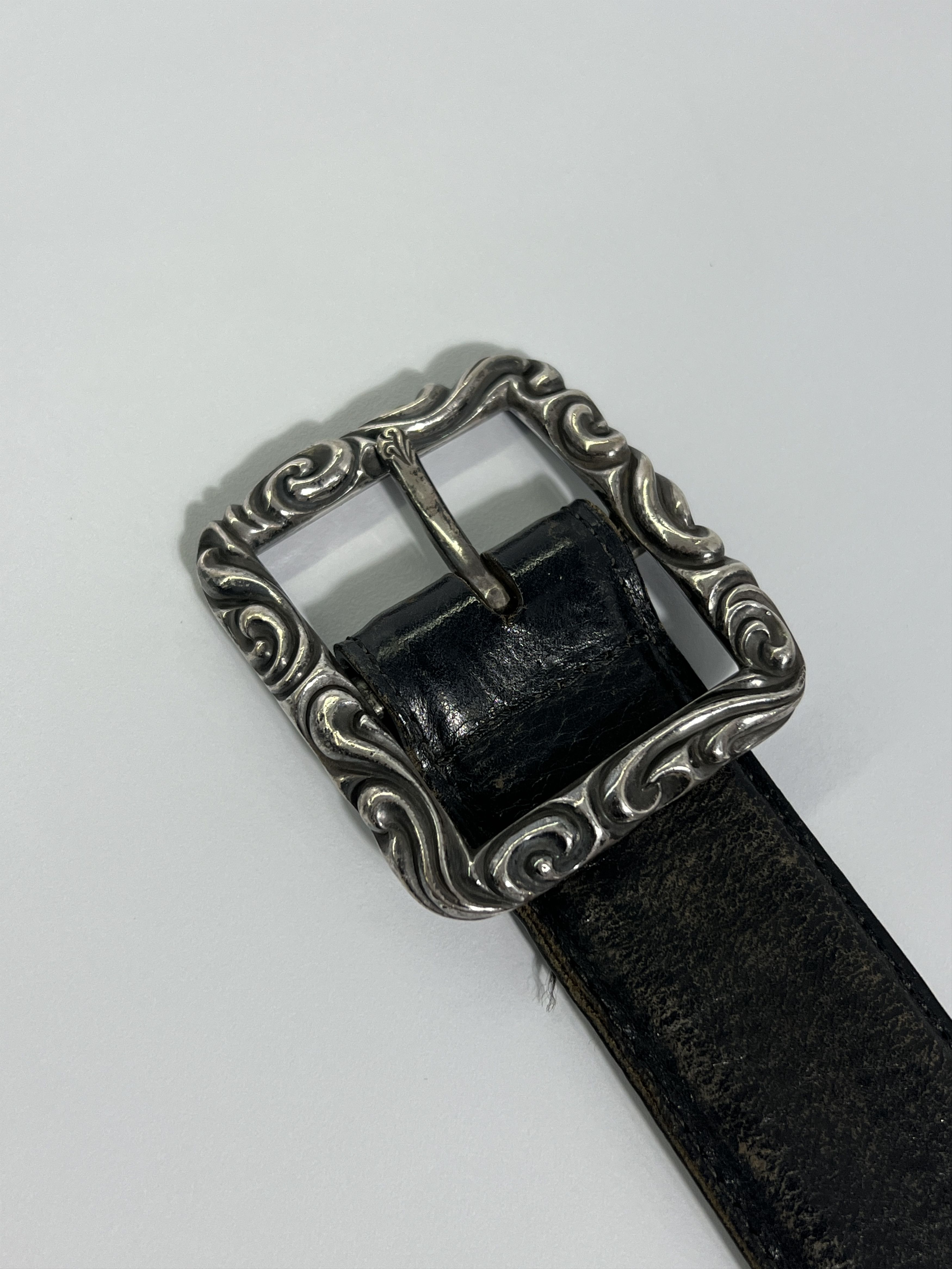 Chrome Hearts Chrome Hearts Leather Belt Size 30 Silver Buckle Size 30 - 1 Thumbnail