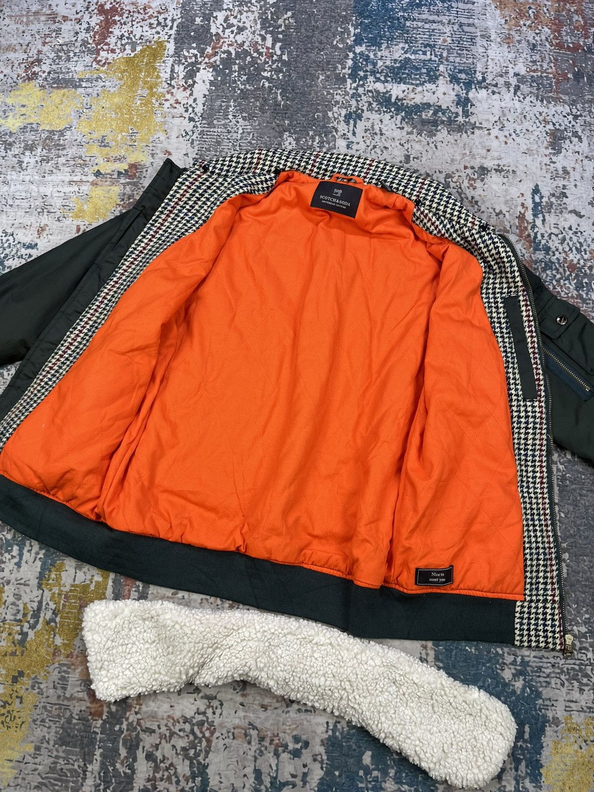 Scotch & Soda Scotch & Soda Houndstooth Boa Bomber Jacket Size US S / EU 44-46 / 1 - 12 Thumbnail