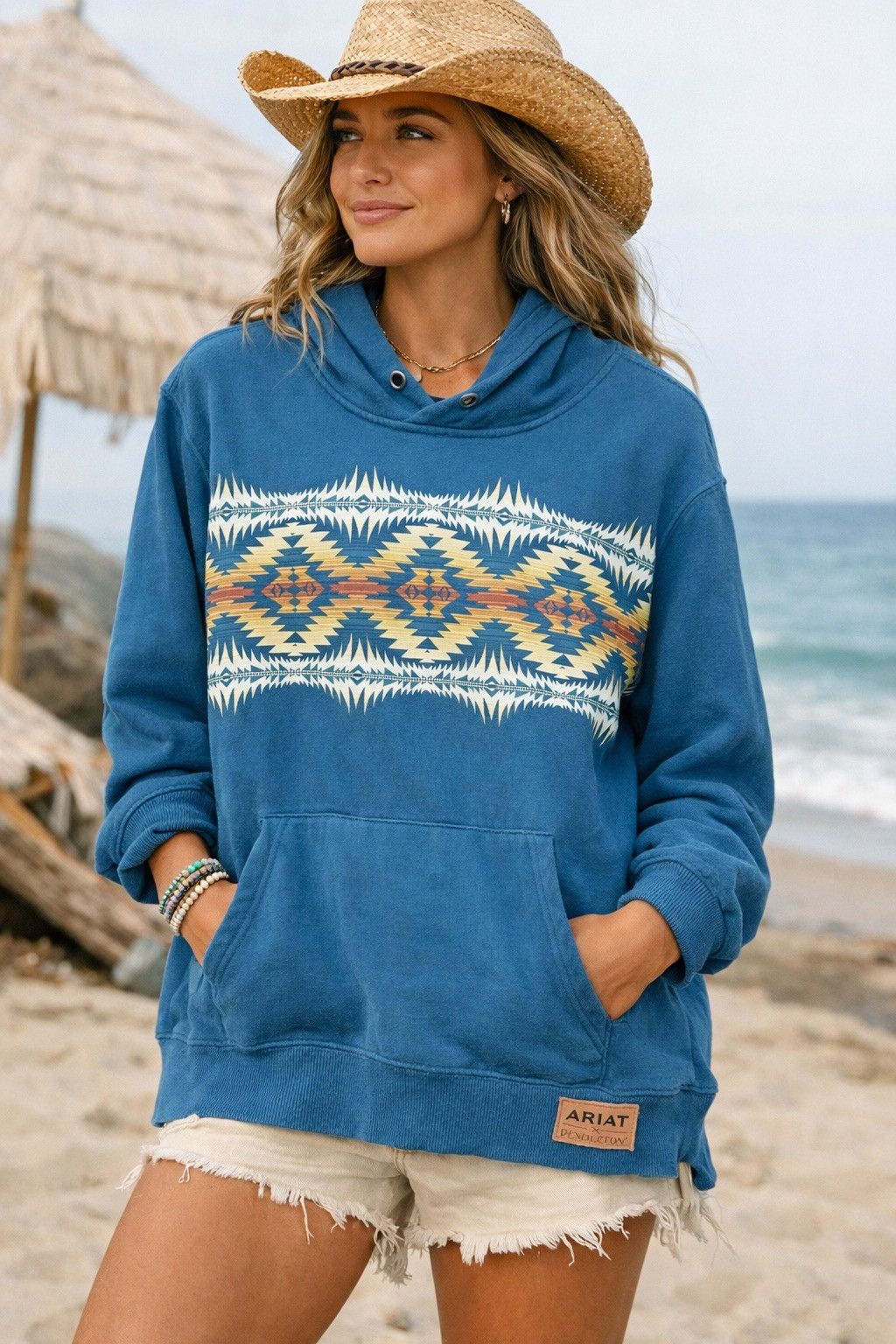 Pendleton Ariat x Pendleton Aztec Hoodie Teal Geometric Print M Size M / US 6-8 / IT 42-44 - 1 Thumbnail