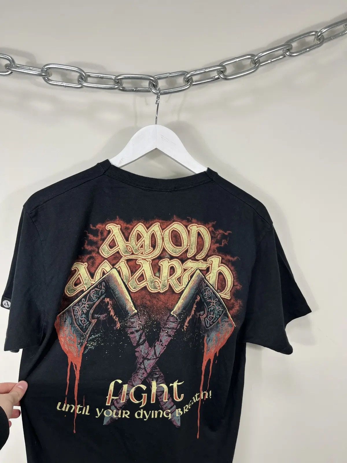 Band Tees × Vintage Vintage Amon Amarth Big Graphic Logo Rock Black Band Tee Size US M / EU 48-50 / 2 - 6 Thumbnail