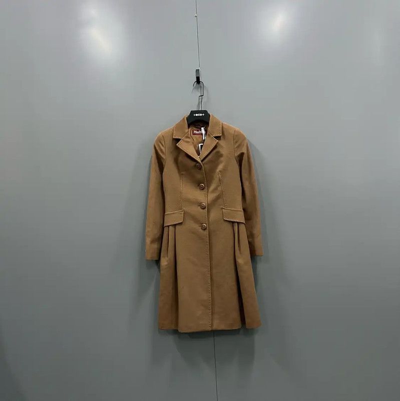Max Mara MaxMara Khaki Long Coat for Women 0089 Size ONE SIZE - 1 Thumbnail