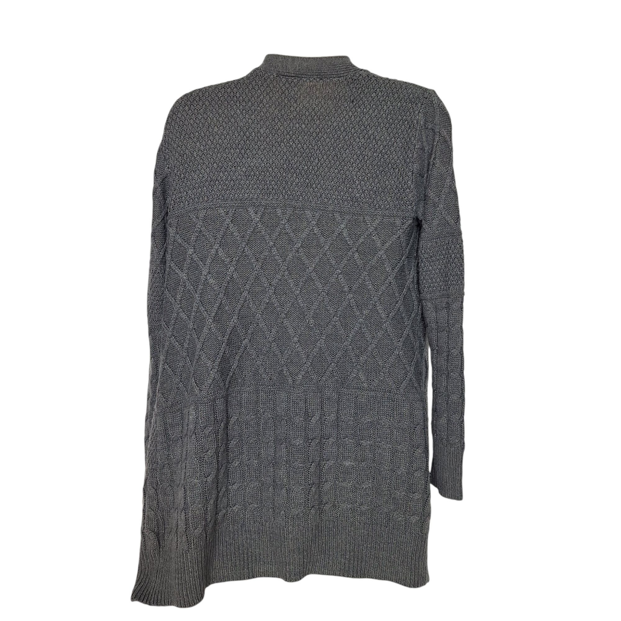 Faded Glory Faded Glory Charcoal Grey Cable Knit Open Front Cardigan S ( Size S / US 4 / IT 40 - 3 Thumbnail