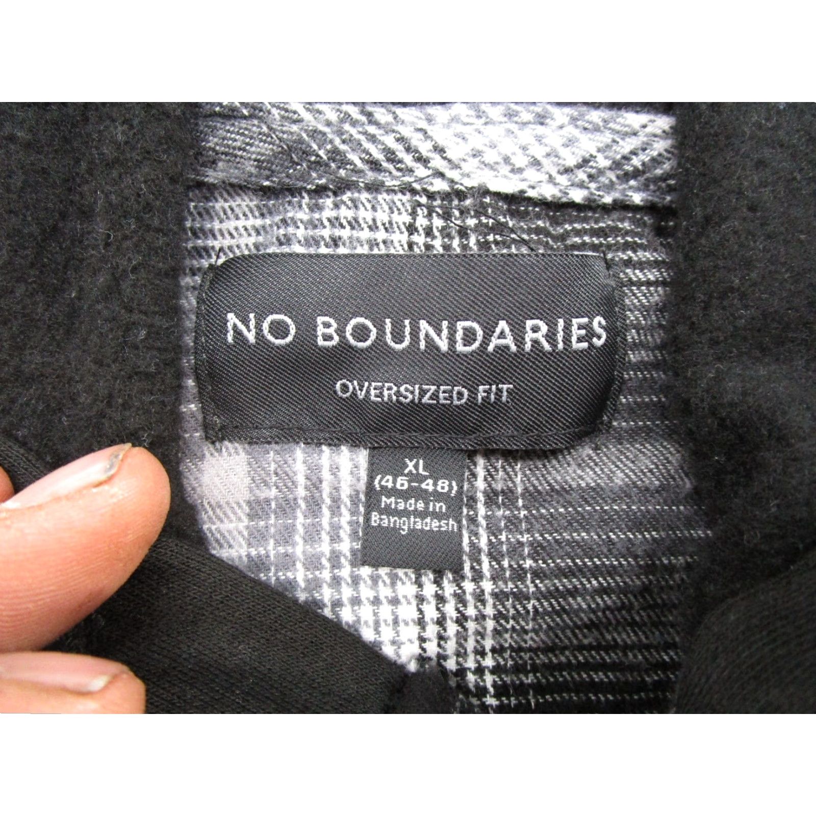 Vintage No Boundaries Hooded Flannel Shirt Men XL Black Oversized Plaid Button-Up Casual Size US XL / EU 56 / 4 - 2 Thumbnail