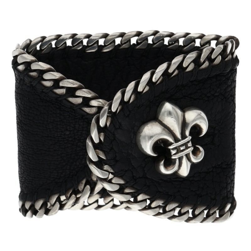 Chrome Hearts Chrome Hearts Flare Chain Leather Bracelet Size ONE SIZE - 1 Thumbnail
