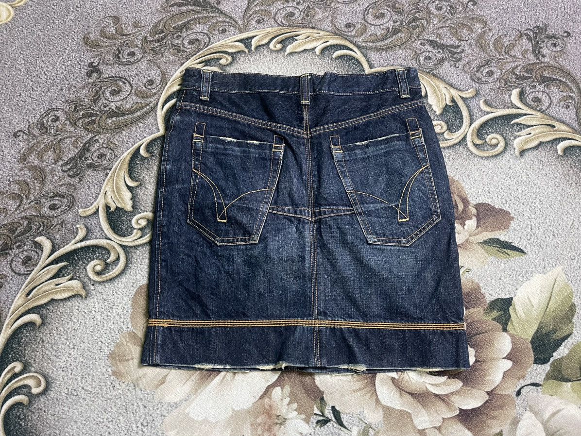 Blue Blue Japan Vintage Blue jeans mini skirt streetwear Size 31" - 2 Thumbnail