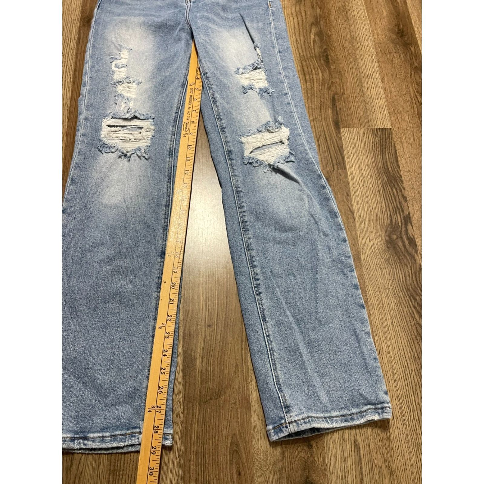 Vintage VERMET Jeans, Women's Size 27, Denim, Straight, Distressed, Pockets, Blue, Regular, 29 Inseam, 27, Size 27" / US 4 / IT 40 - 7 Thumbnail