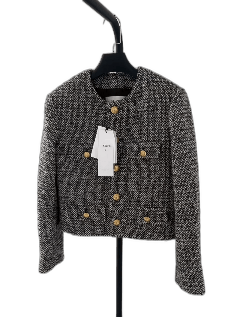 Celine Tweed Oversized Four-Pocket Jacket