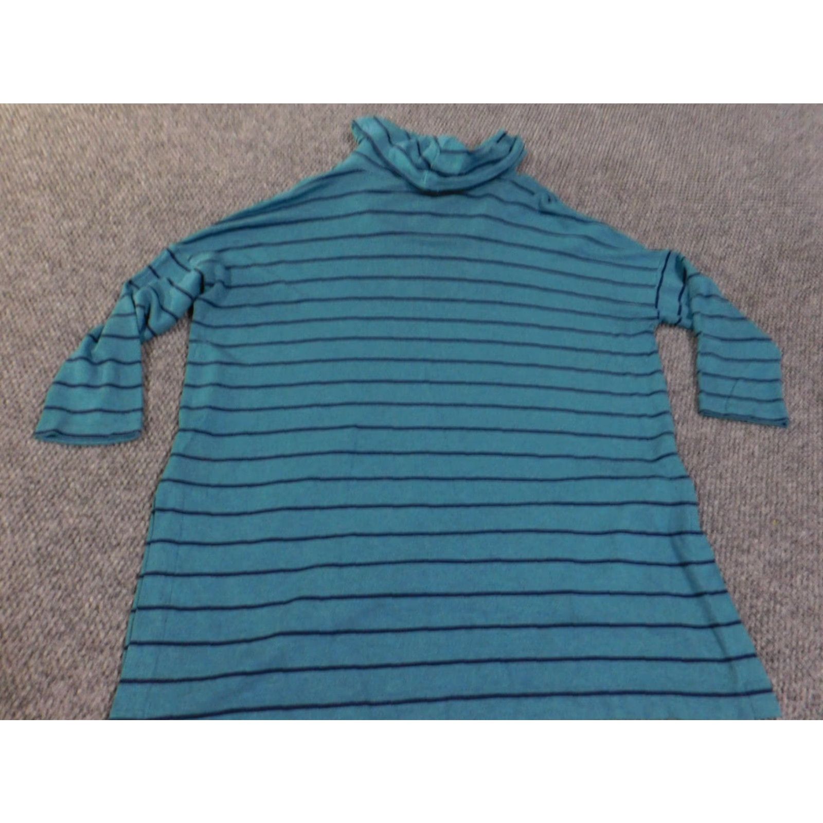 Loft LOFT Sweater Pullover Turtleneck Blue Striped Rib Knit Long Sleeve Women 2XL Casual Regular Modern Designer Knit Stretch Size XXL / US 16-18 / IT 52-54 - 7 Thumbnail