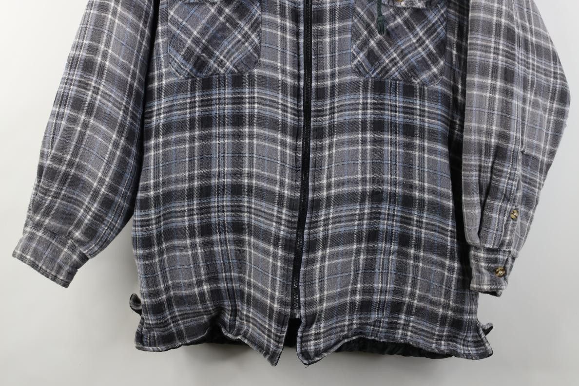 Vintage Vintage 90s Streetwear Quilted Flannel Hooded Shirt Jacket Size US M / EU 48-50 / 2 - 3 Thumbnail