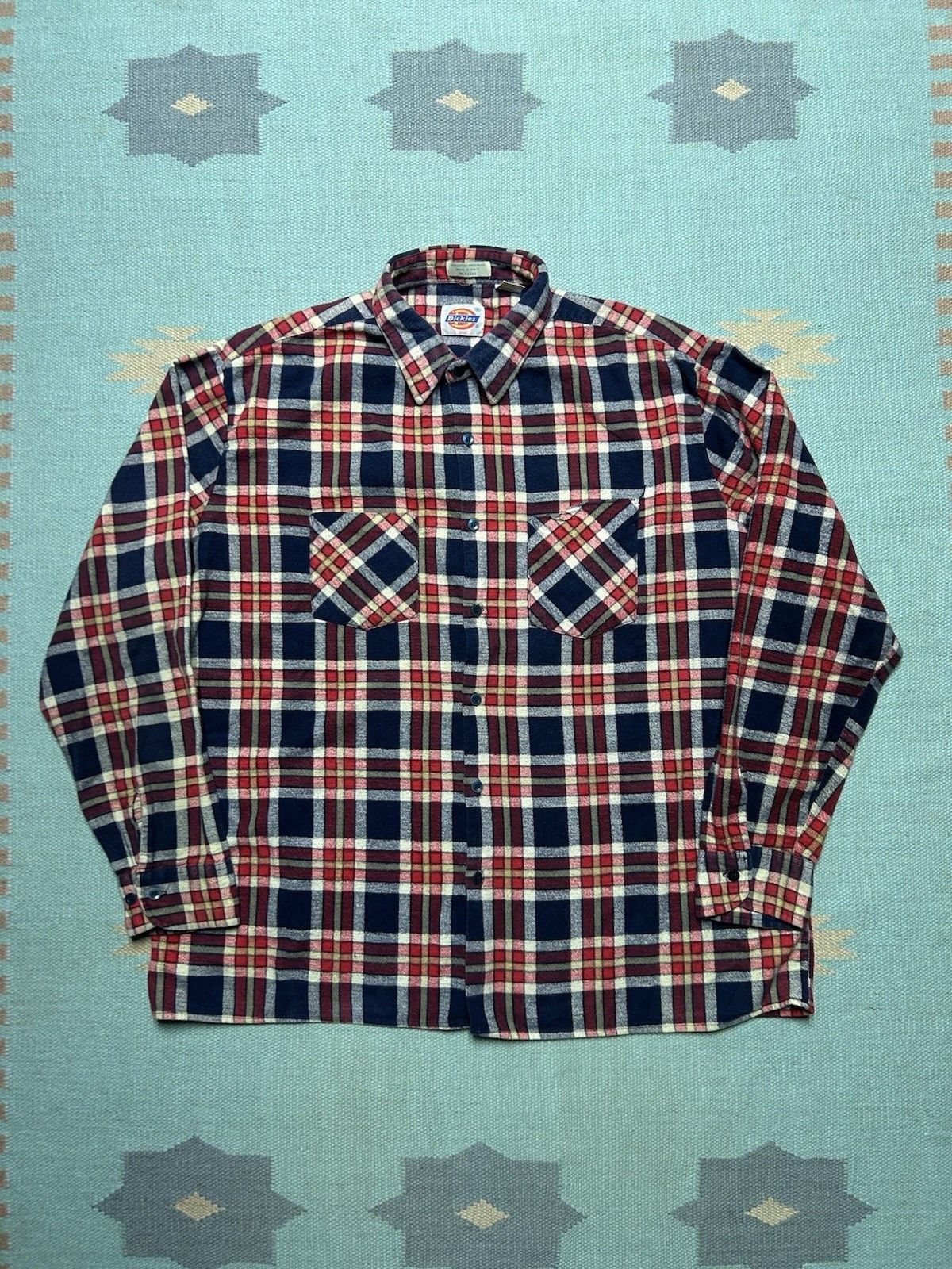 Vintage Vintage flannel shirt dickies brushed cotton soft plaid XL Size US XL / EU 56 / 4 - 1 Thumbnail