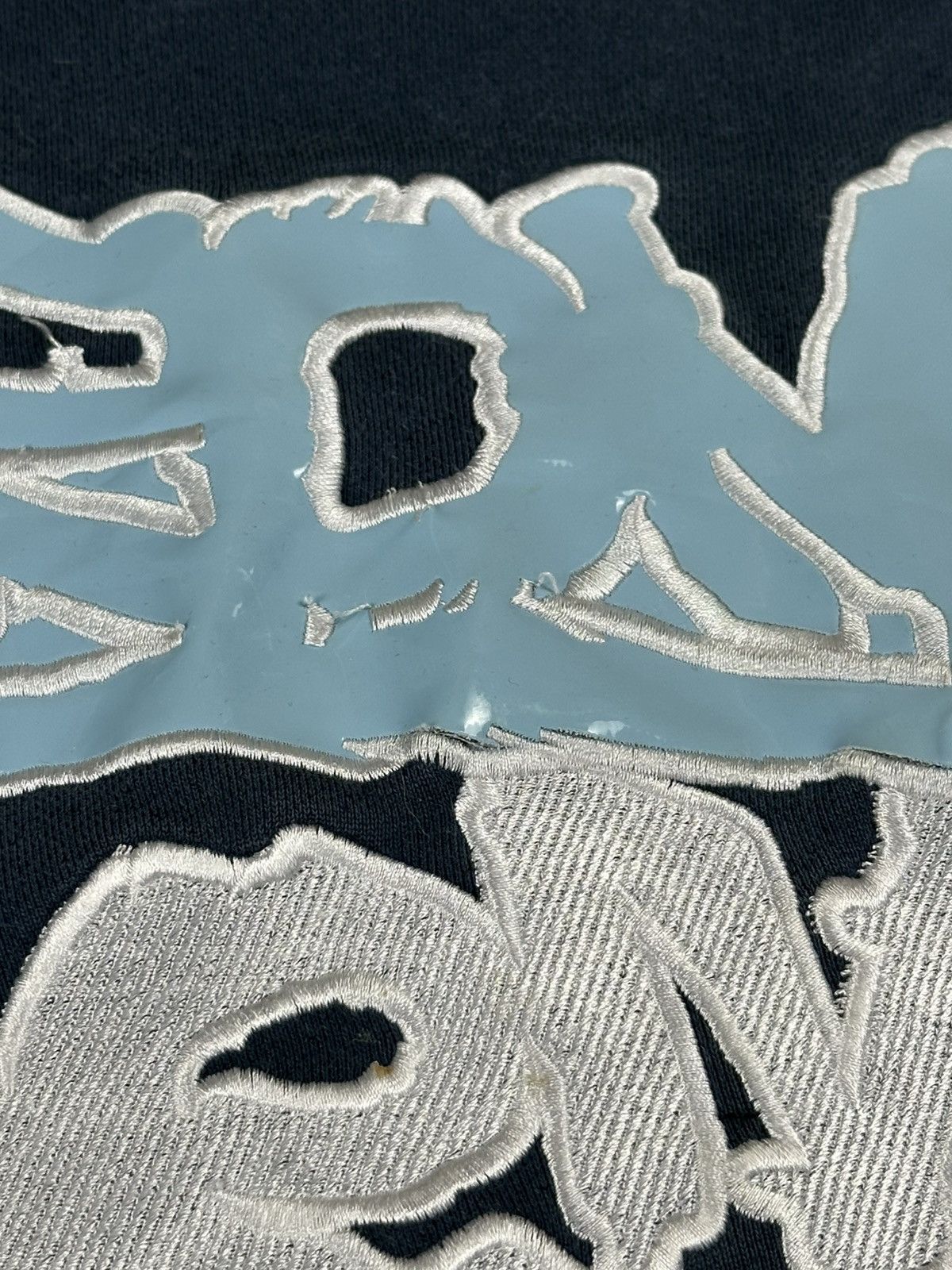 Japanese Brand BPMW Denim Graffiti Sweatshirt Navy Vintage Y2K Faded SK8 Size US XL / EU 56 / 4 - 8 Thumbnail