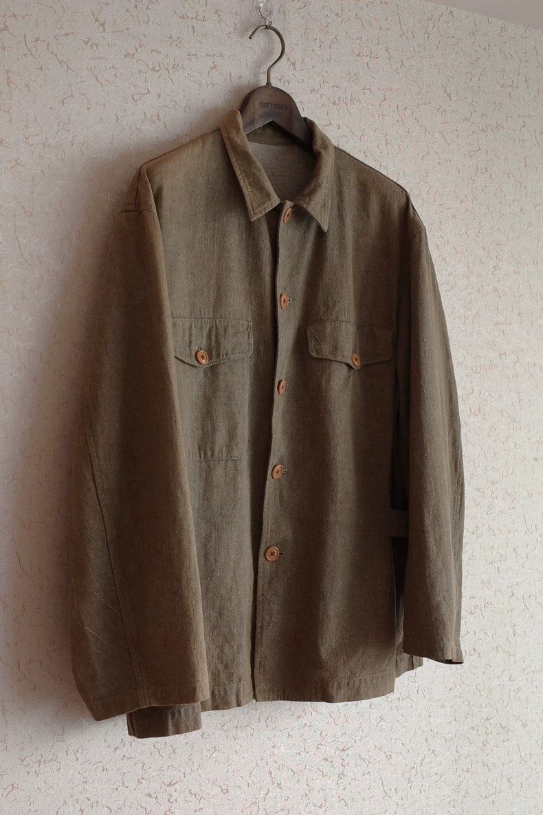 Yohji Yamamoto yohji yamamoto size os 90s cotton and linen dyed jacket 250 Size US M / EU 48-50 / 2 - 2 Thumbnail