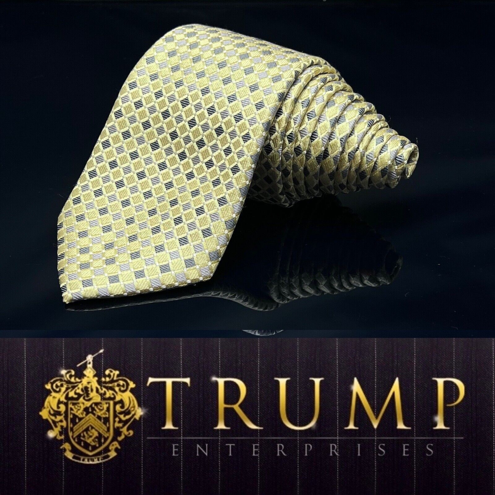 Donald Trump DONALD J. TRUMP MEN'S TIE YELLOW/GEOMETRIC Width: 3.25”" Len Size ONE SIZE - 1 Thumbnail