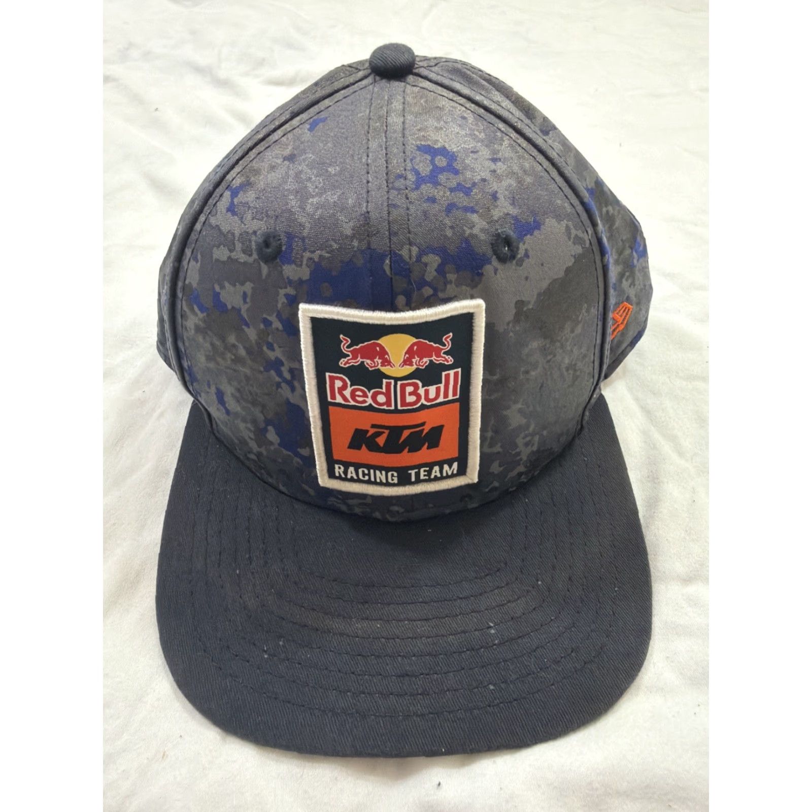 New Era VINTAGE? New Era RedBull KTM Racing Team Camp SnapBack Baseball Hat Blue Orange Stains Size ONE SIZE - 2 Thumbnail
